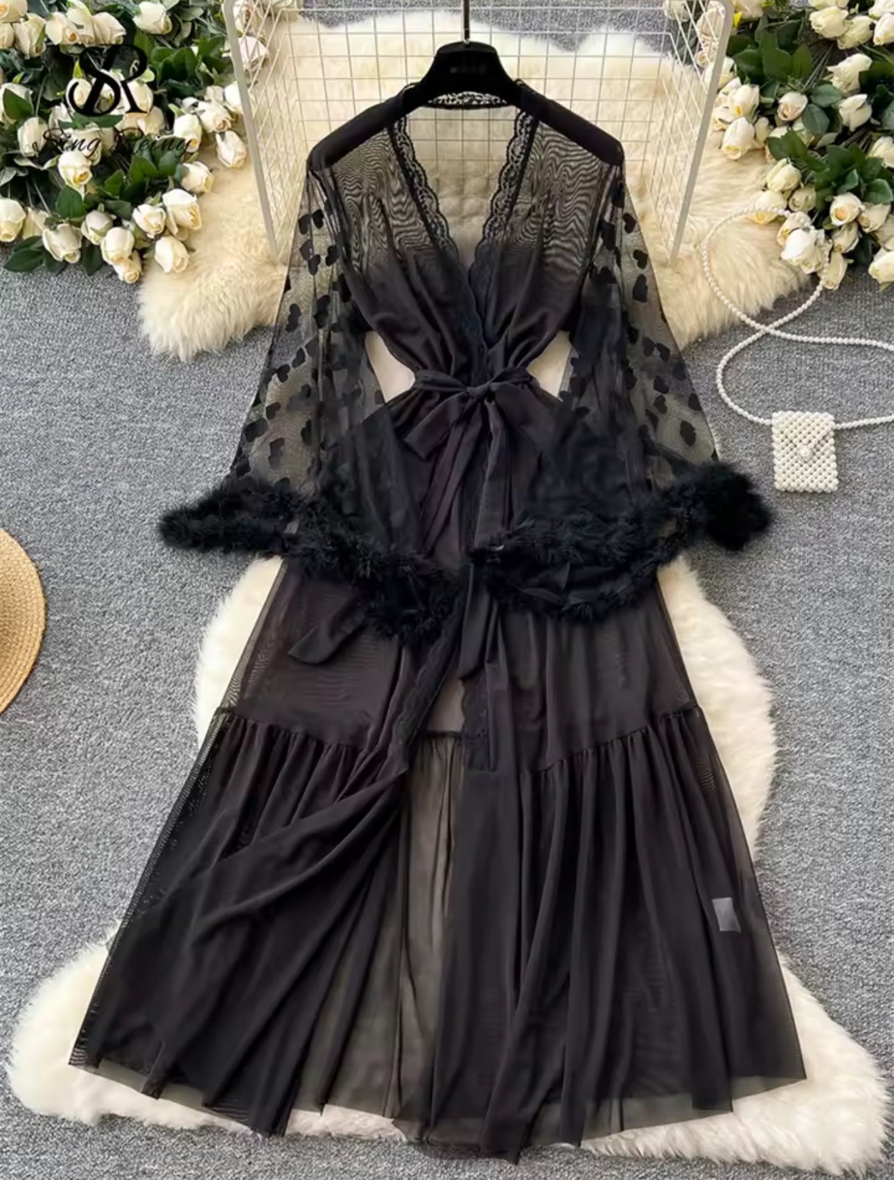 Keira™ | Kimono et Dentelle Transparente