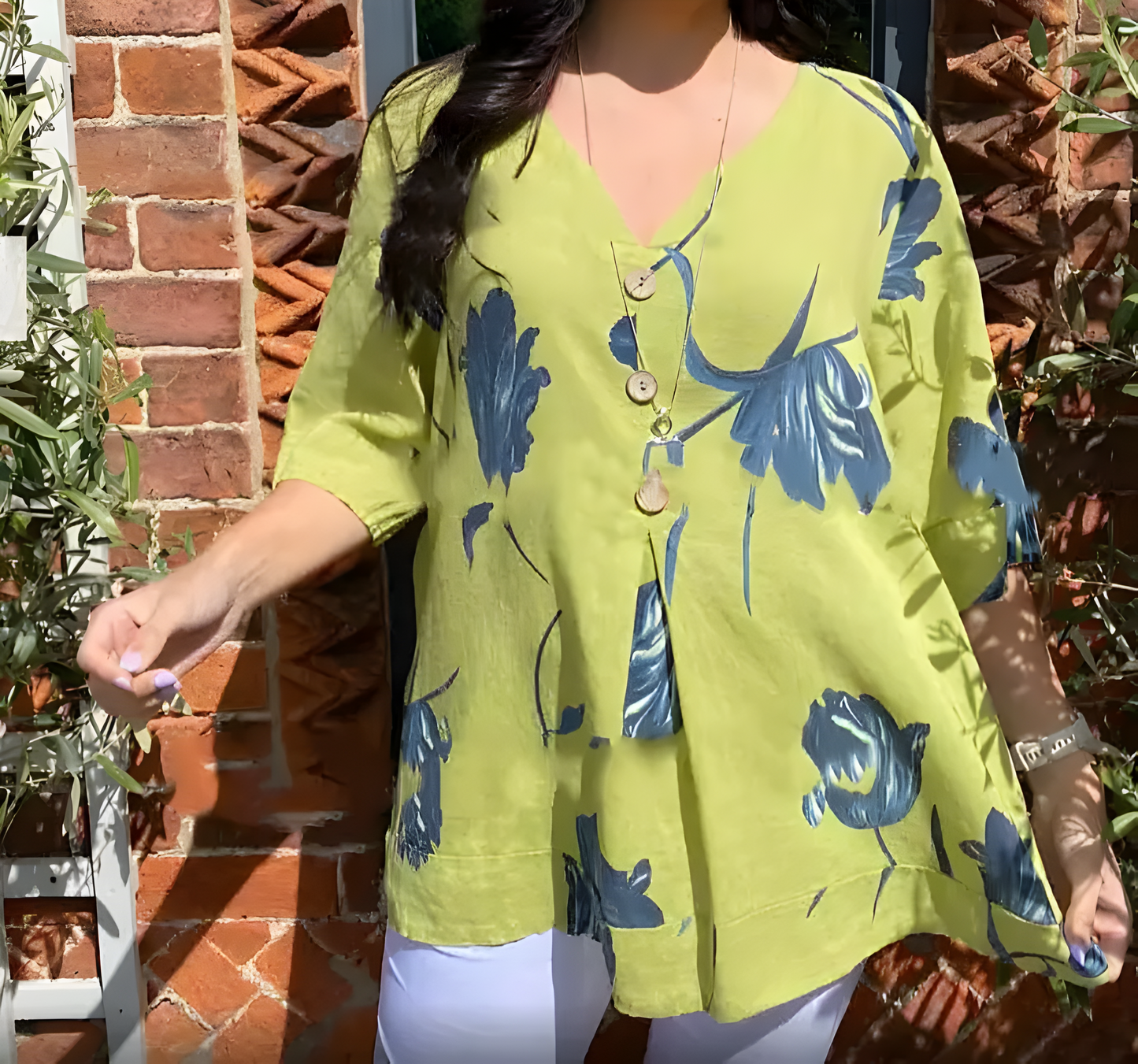 Léana™ | Blouse De Printemps à col et V
