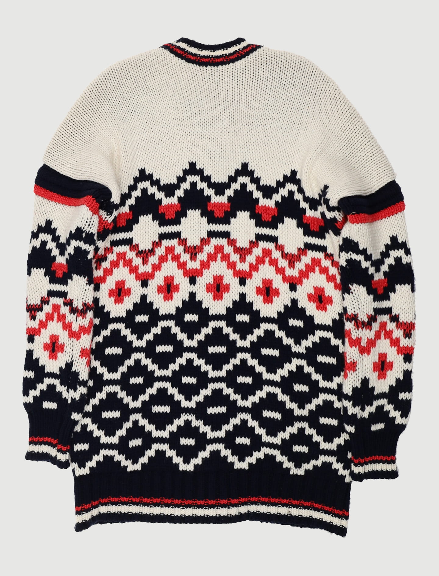 Cardigan en maille jacquard tricolore - Taille TU