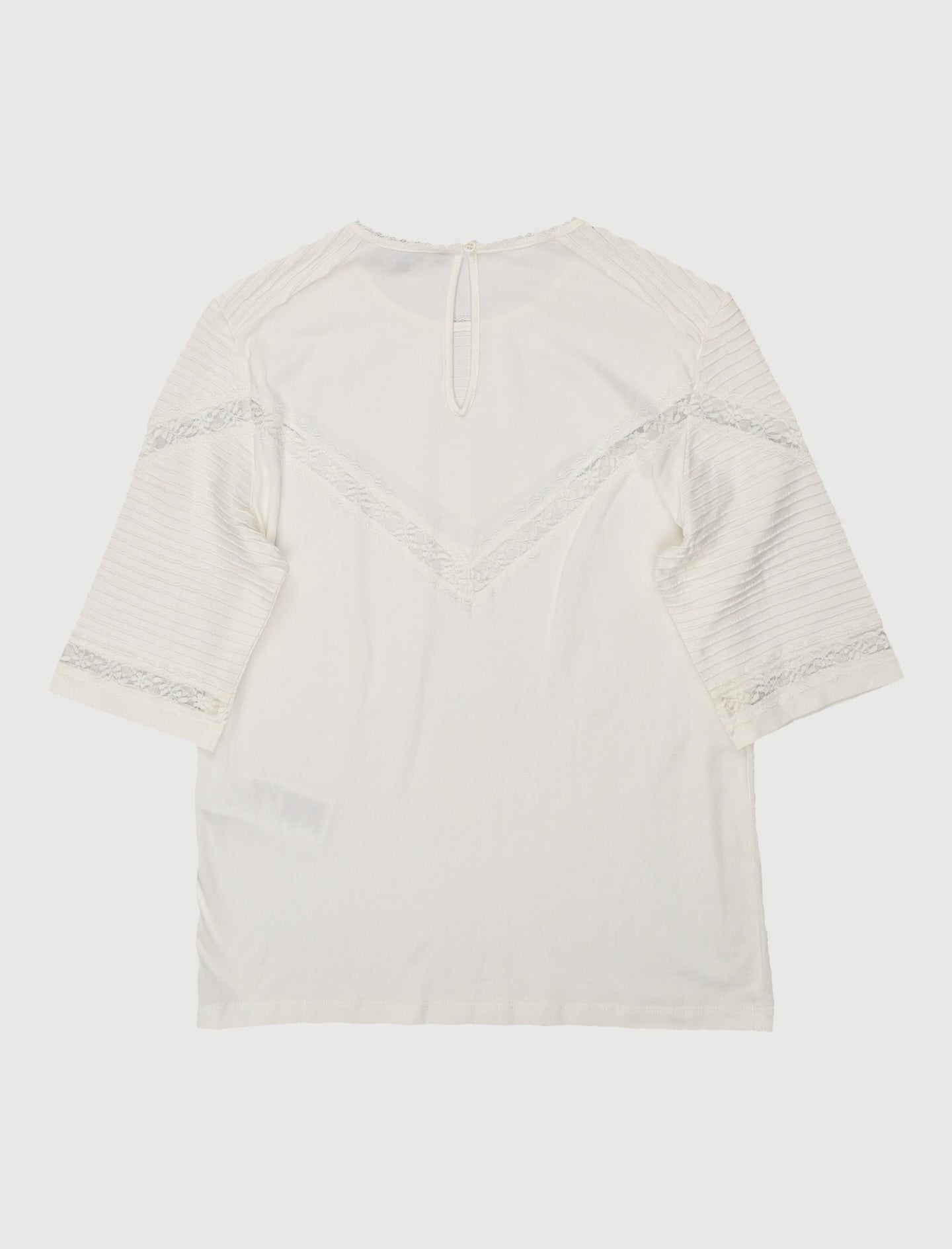 Tee-Shirt Avec Galons De Dentelle - Taille S/36