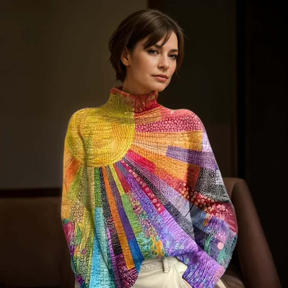 Noa™ | Pull Col Roulé Chaud et Coloré