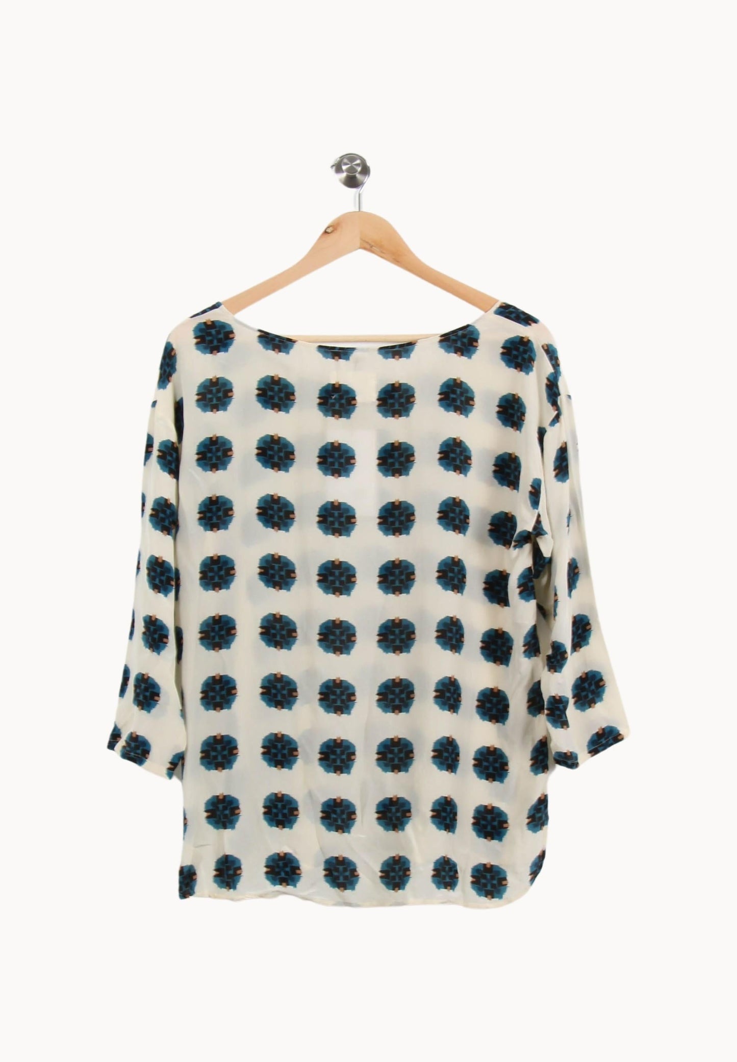 Blouse Beige et Bleue - Taille L/40