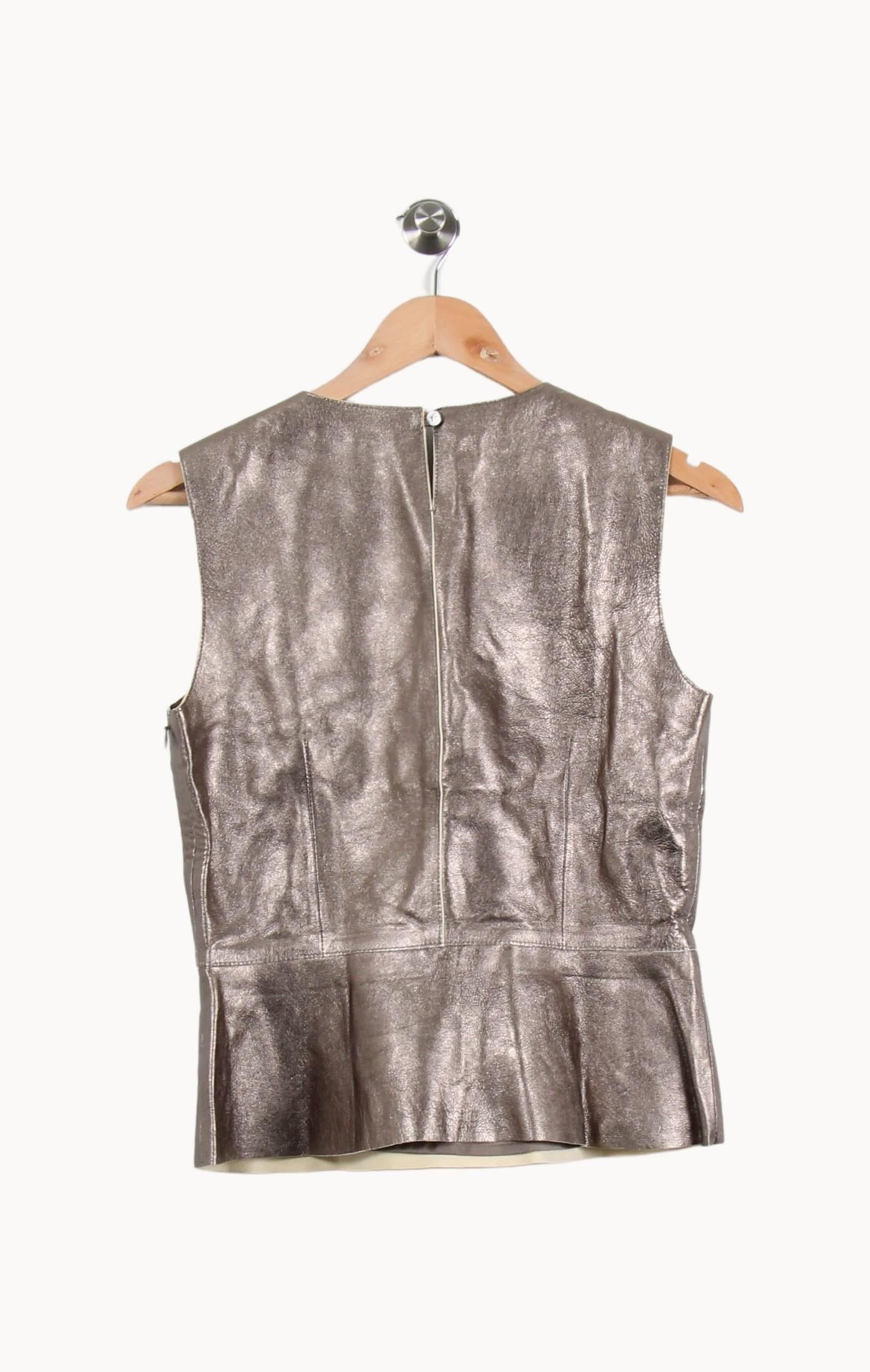 Top Sans Manches Métallisé Beige - Taille S/36