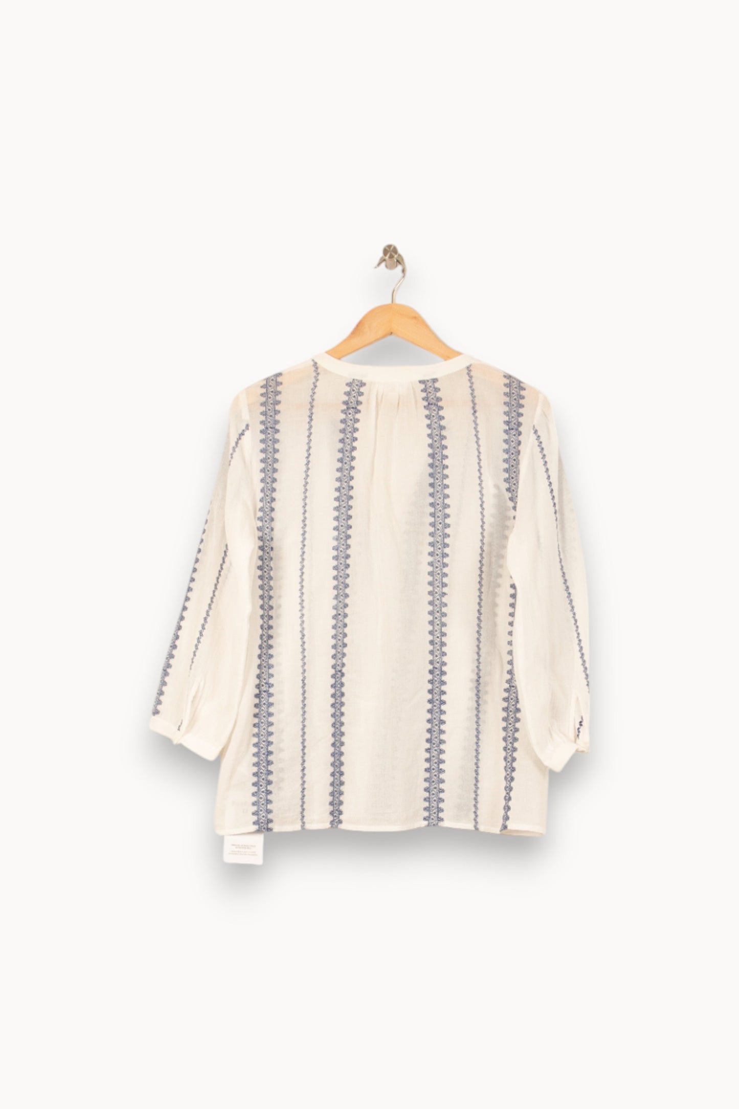 Blouse Blanche et Bleue - Taille L/40