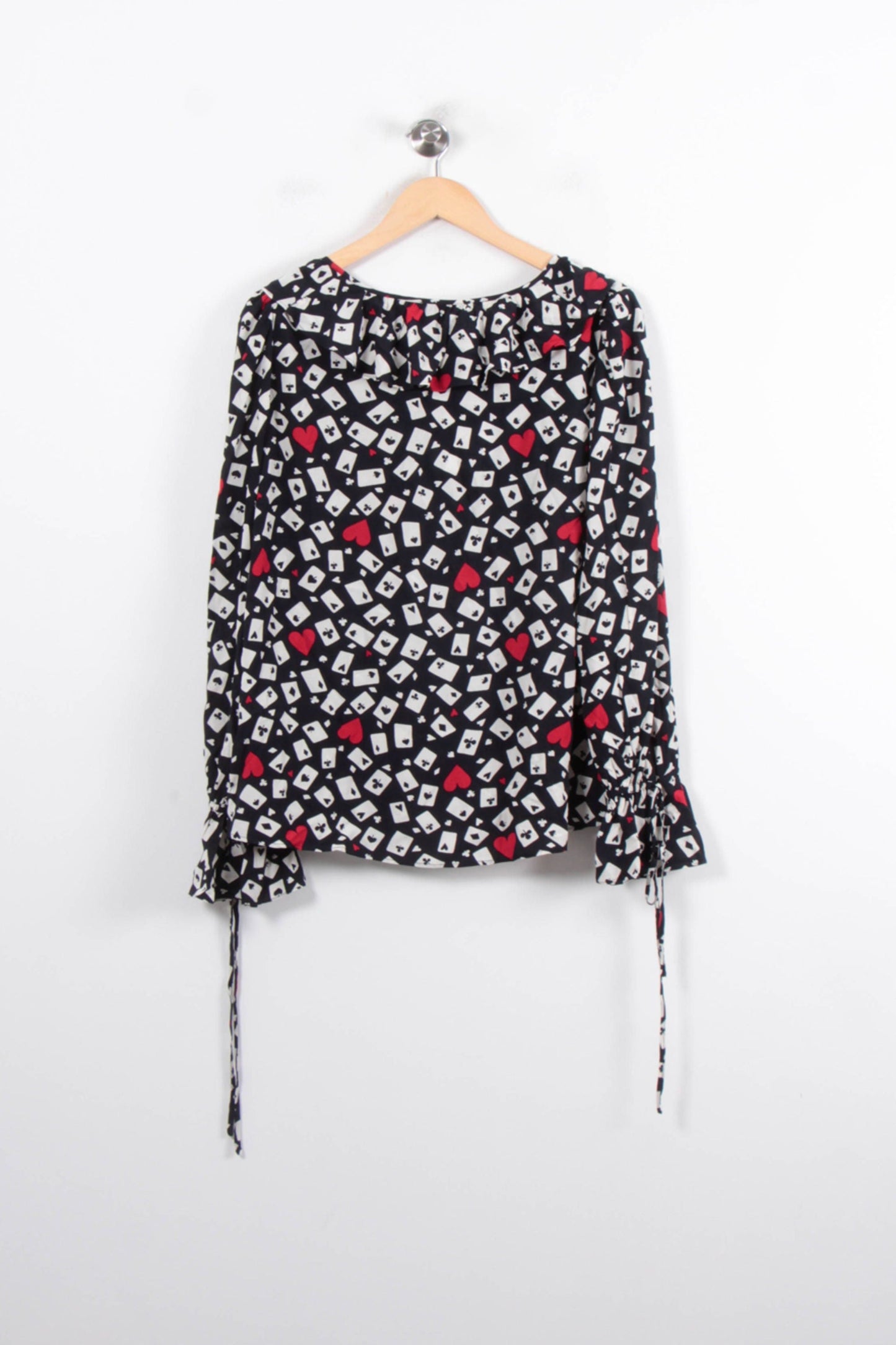 Blouse Noire et Blanche à motifs rouges - Taille XL/42