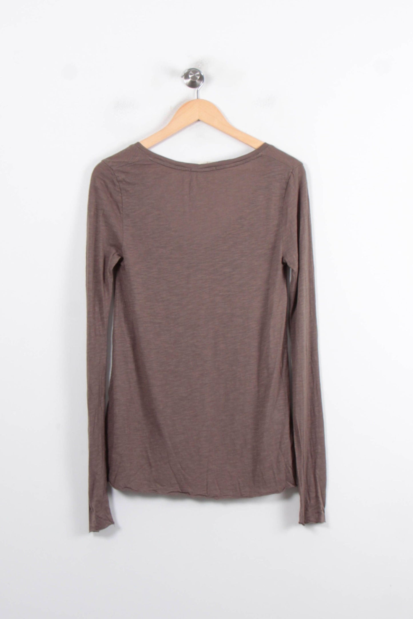 Tee-shirt Manches Longues Marron - Taille S/36