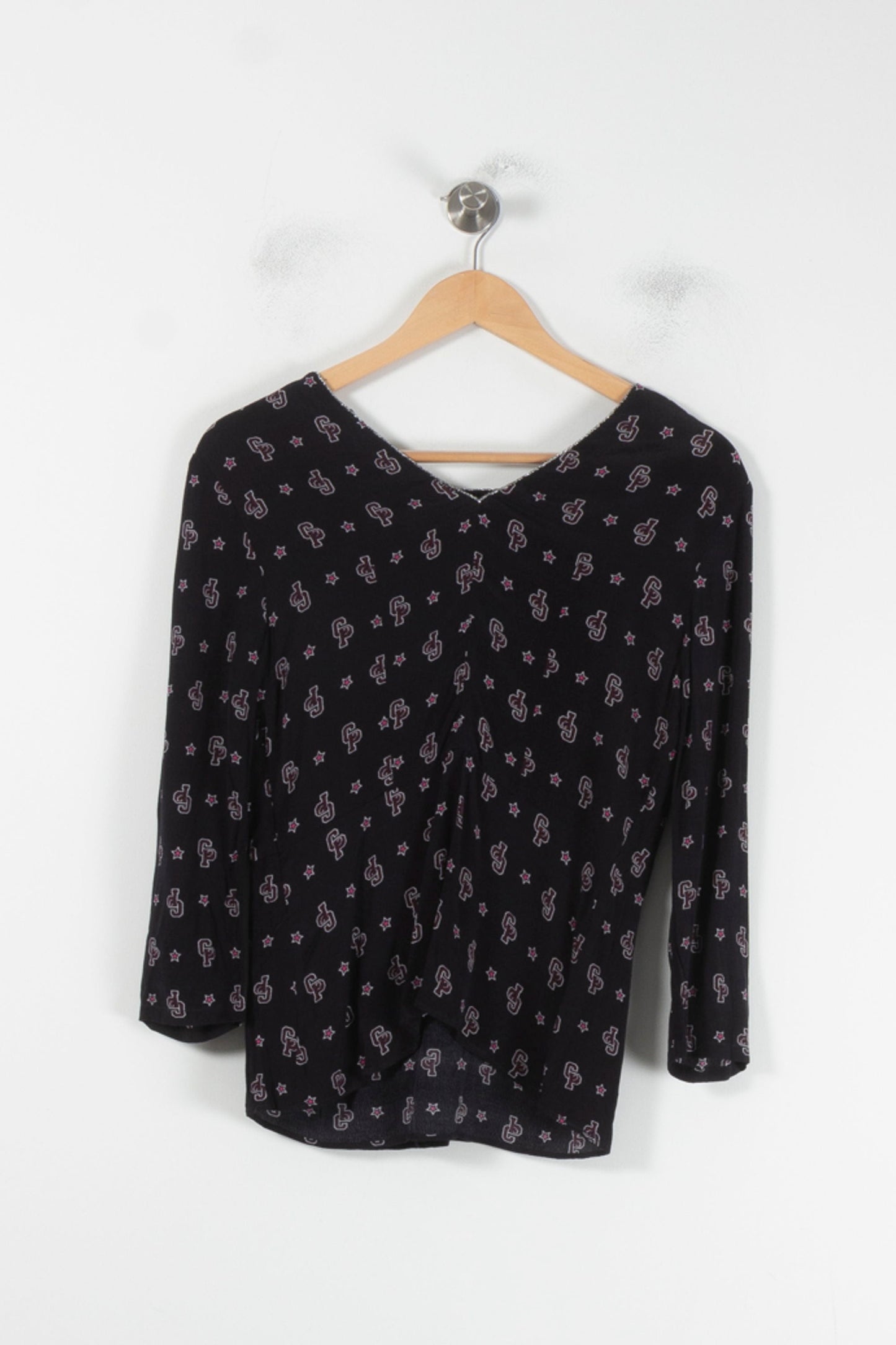 Blouse Noire et Rose - Taille S/36