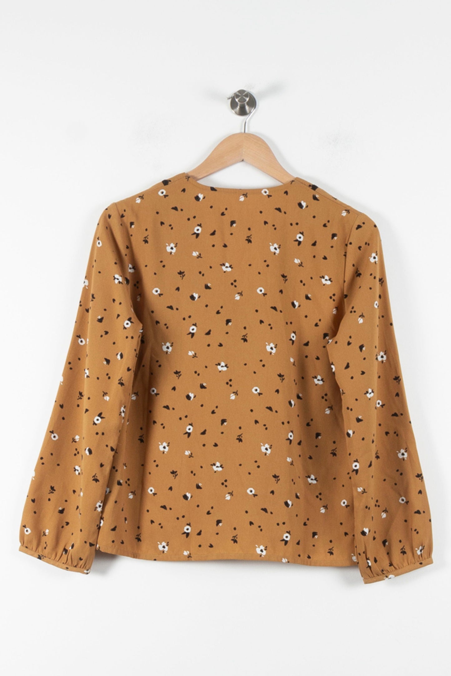 Chemisier Fleurie Beige et Noir - Taille S/36