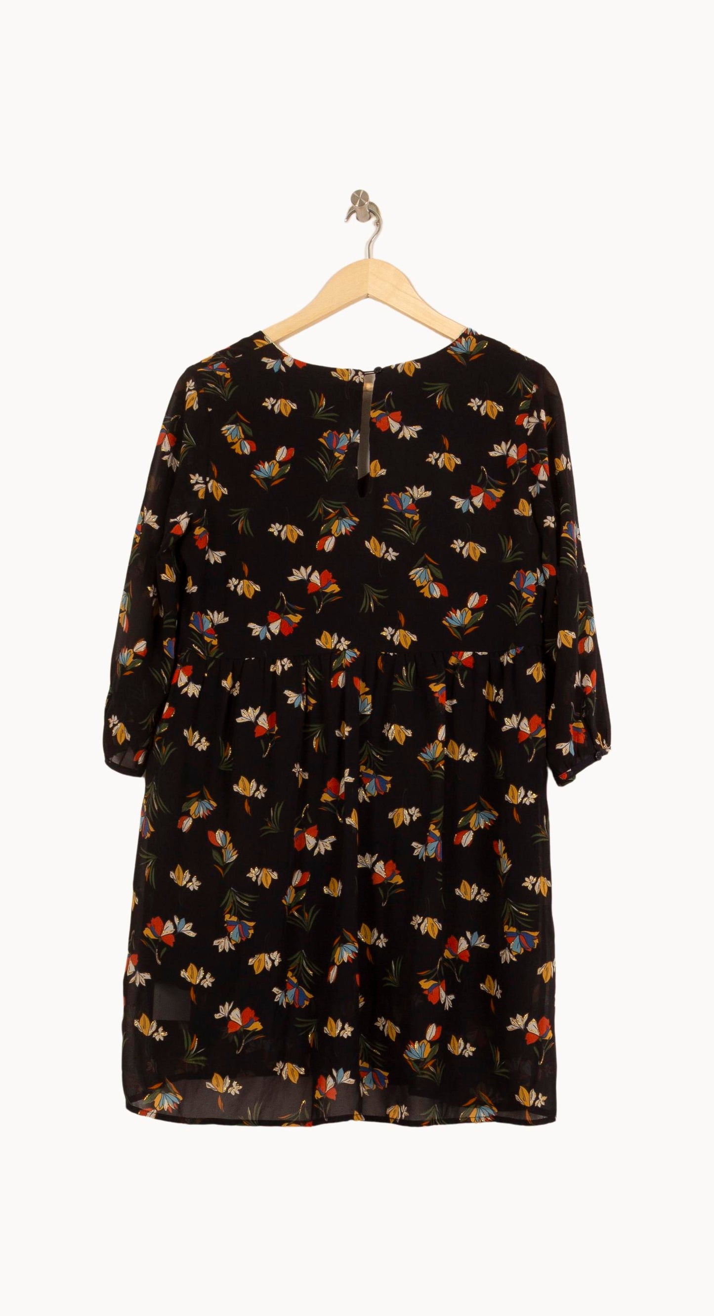 Robe Fleurie Noire - Taille M/38