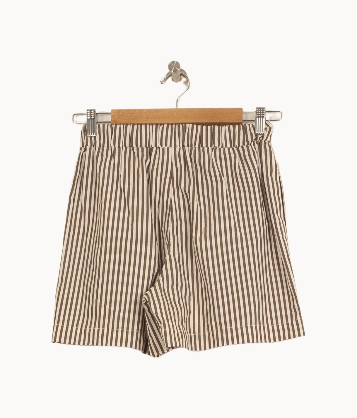 Short Rayé Marron et Blanc - Taille XS/34