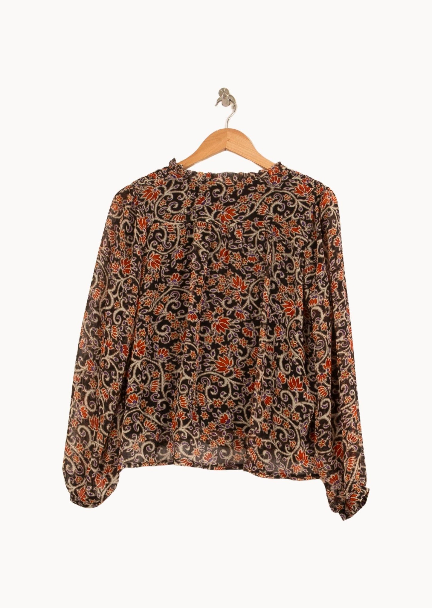 Blouse Noire et Orange - Taille L/40