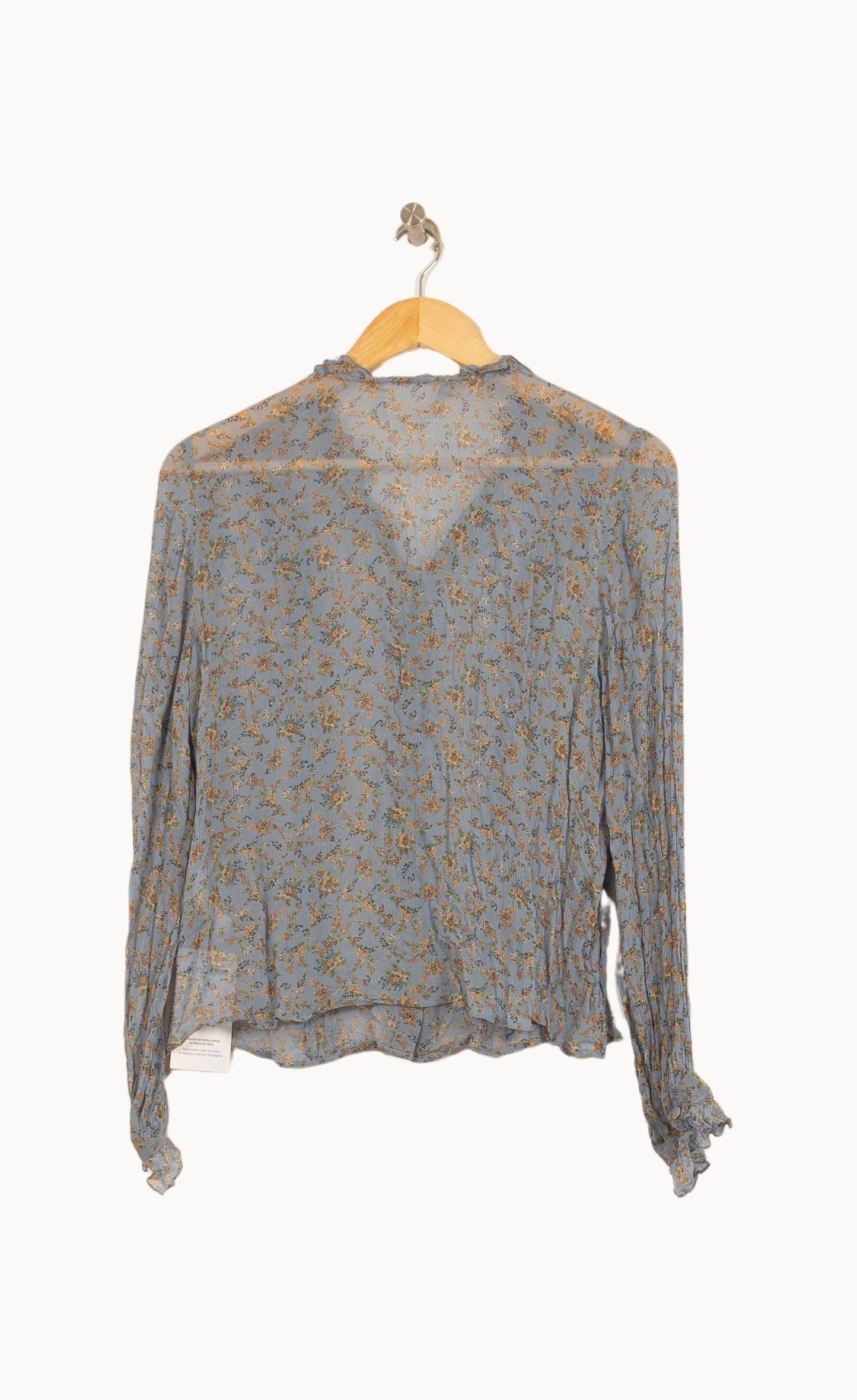 Blouse Bleu à Fleurs - Taille M/38