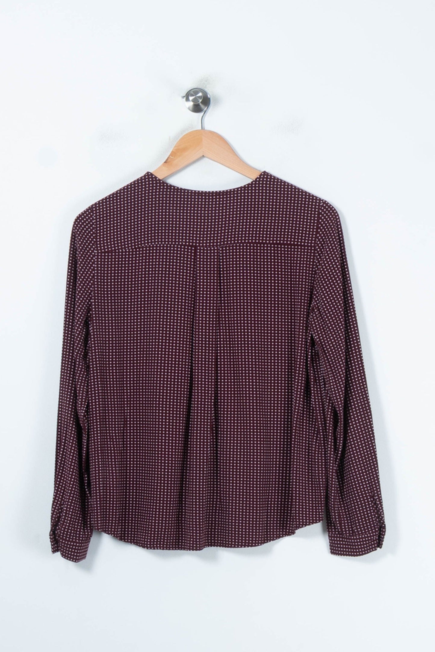 Blouse Bordeaux à Pois Blancs - Taille XS/34