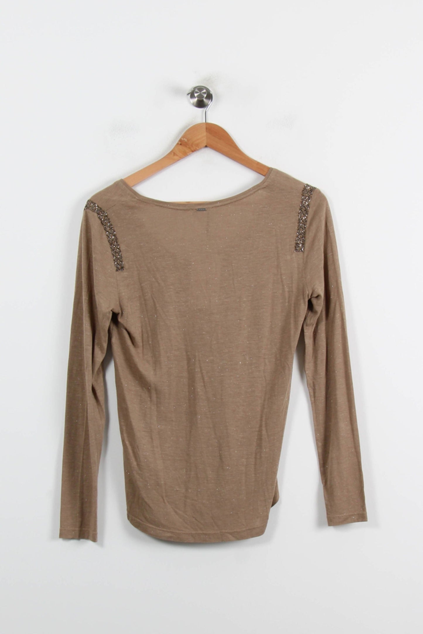 Tee-shirt à Manches Longues Marron - Taille S/36