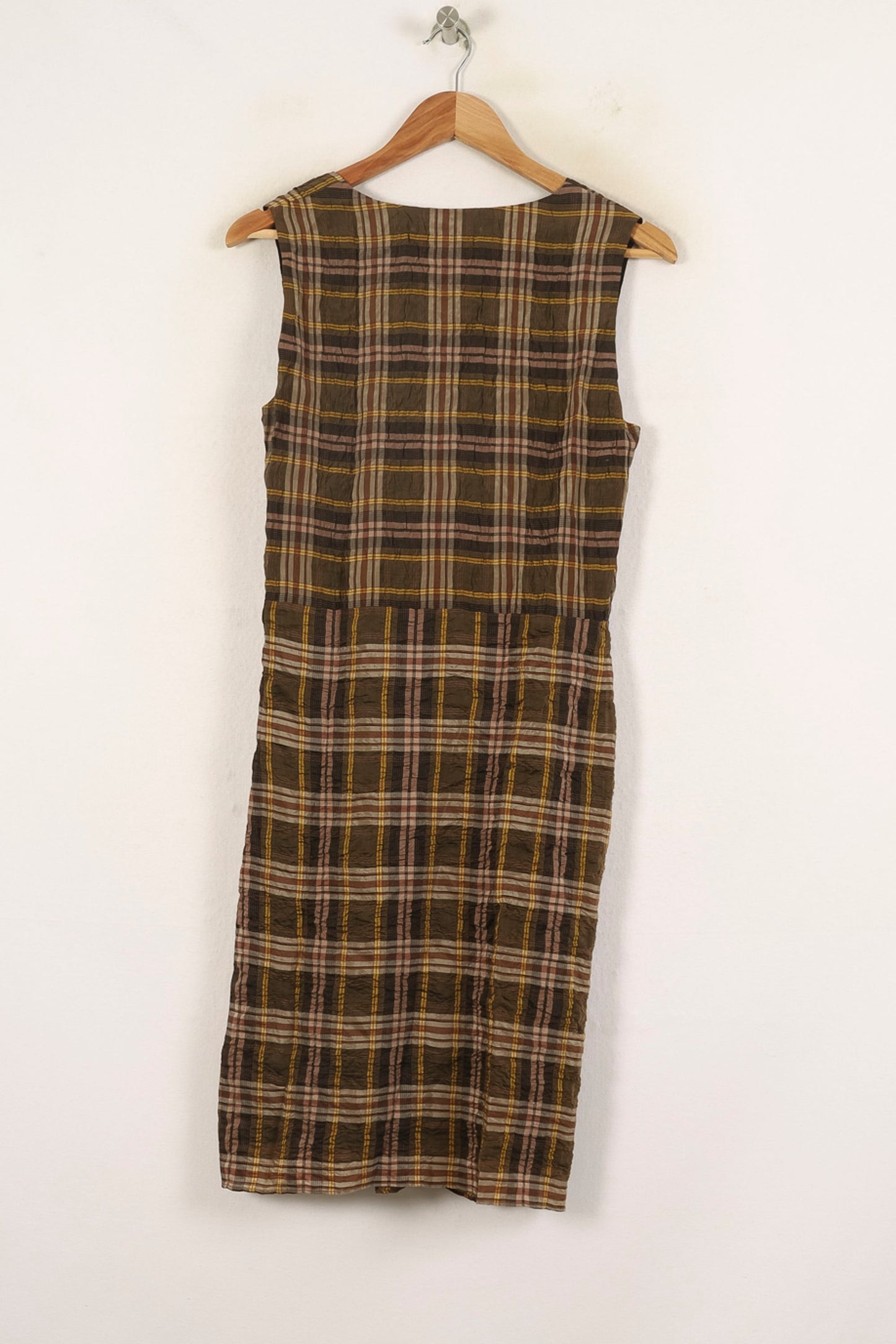 Robe Croisée Marron à Carreaux - Taille S/36