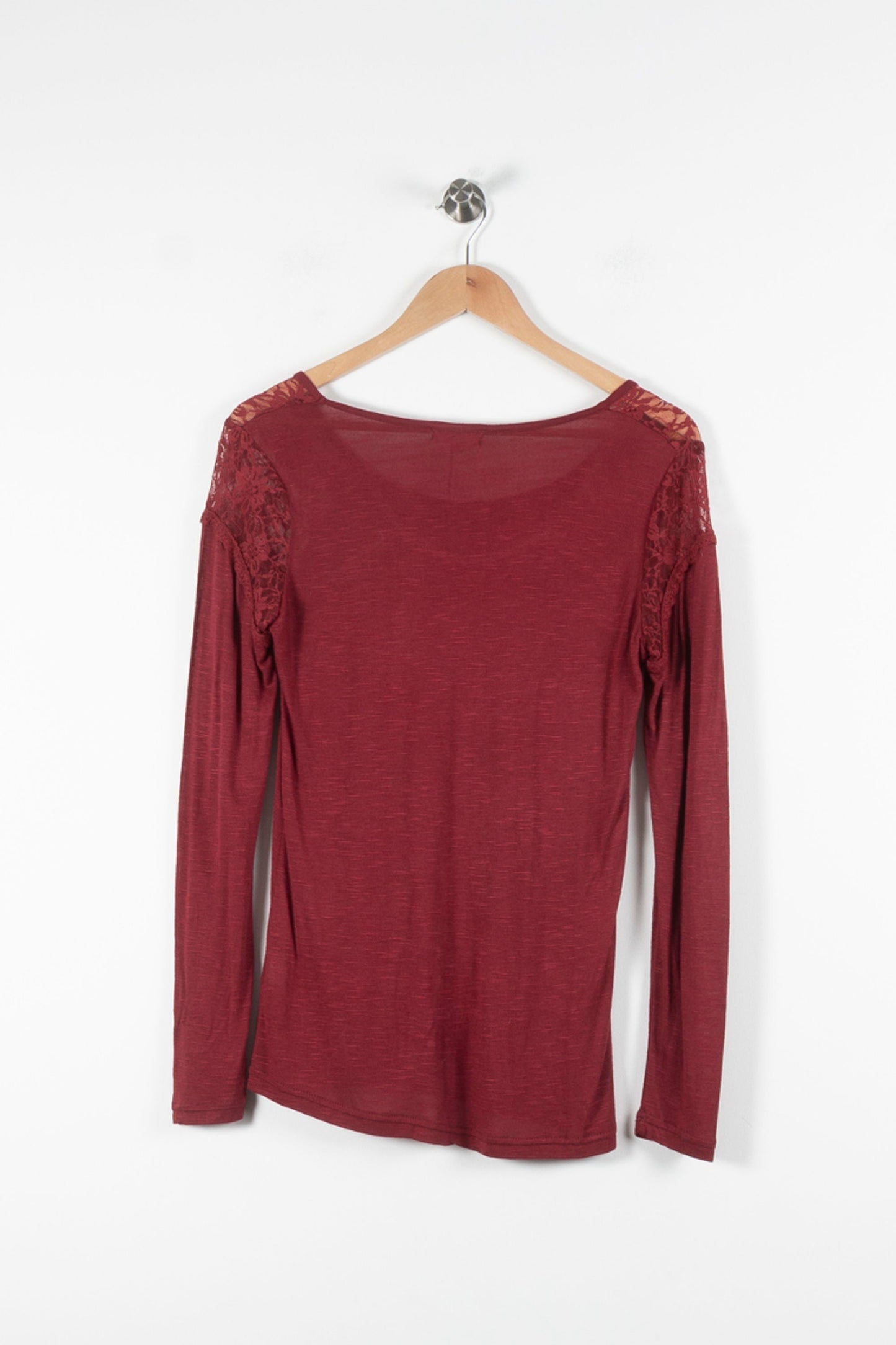 Tee-shirt Manches Longues Bordeaux - Taille M/38