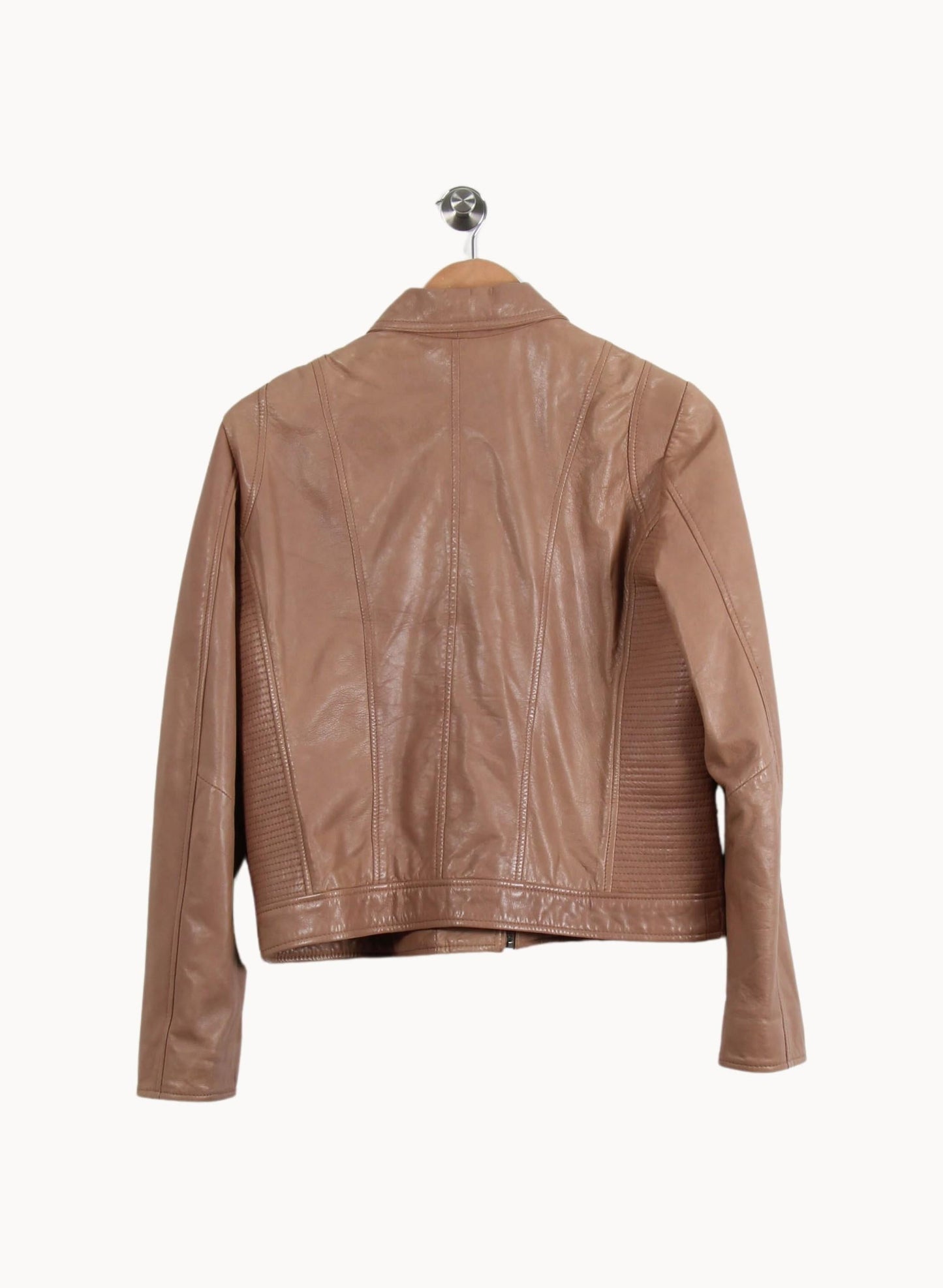 Blouson en Cuir Beige - Taille XL/42