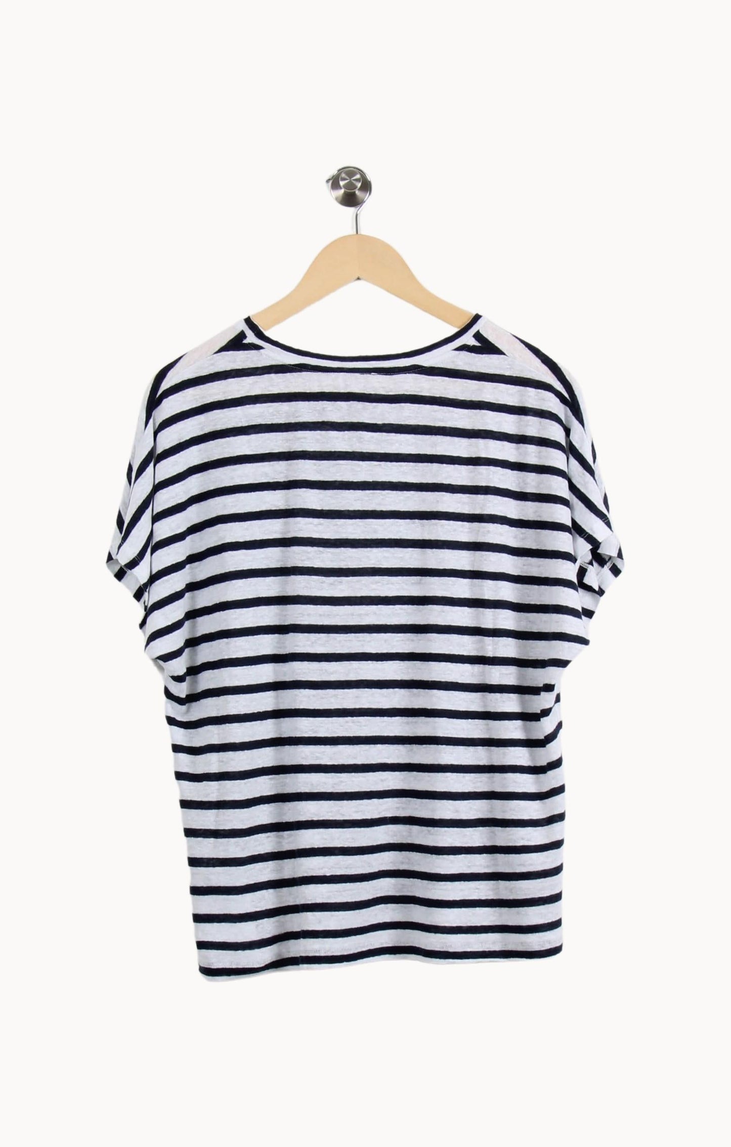 T-shirt Blanc et Bleu Marine - Taille L/40