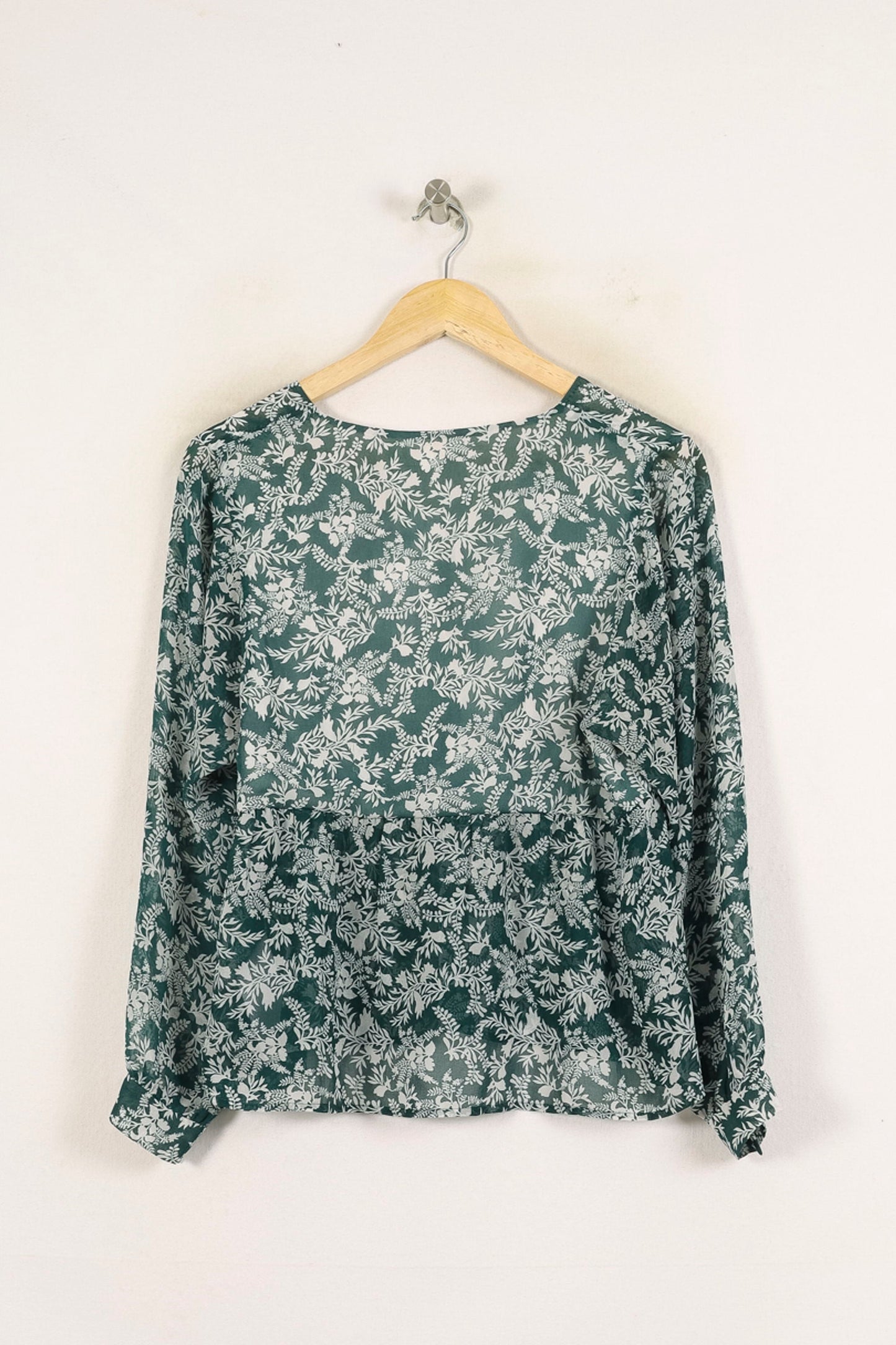 Blouse Verte et Blanche - Taille S/36