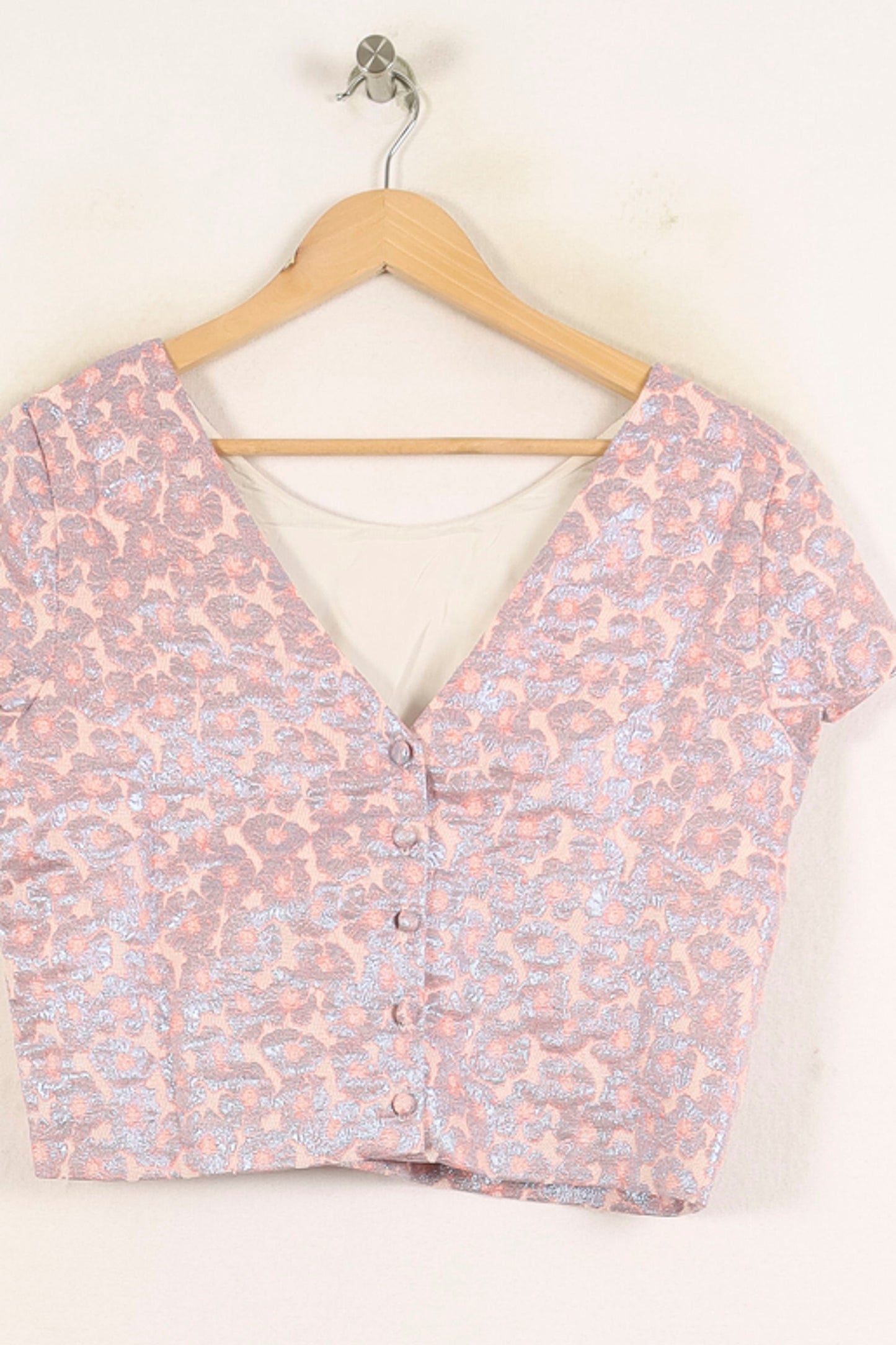 Top Rose et Argenté - Taille L/40