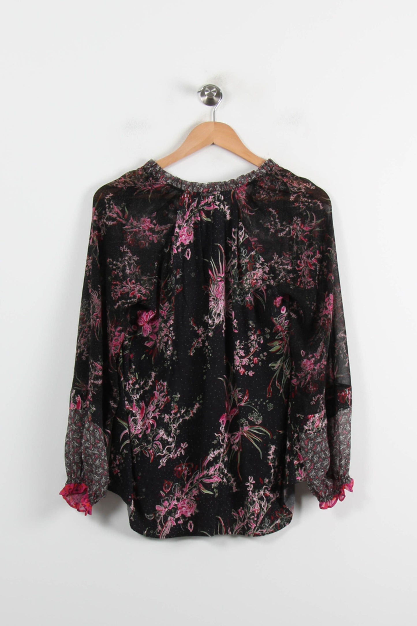 Blouse Noire et Rose - Taille M/38