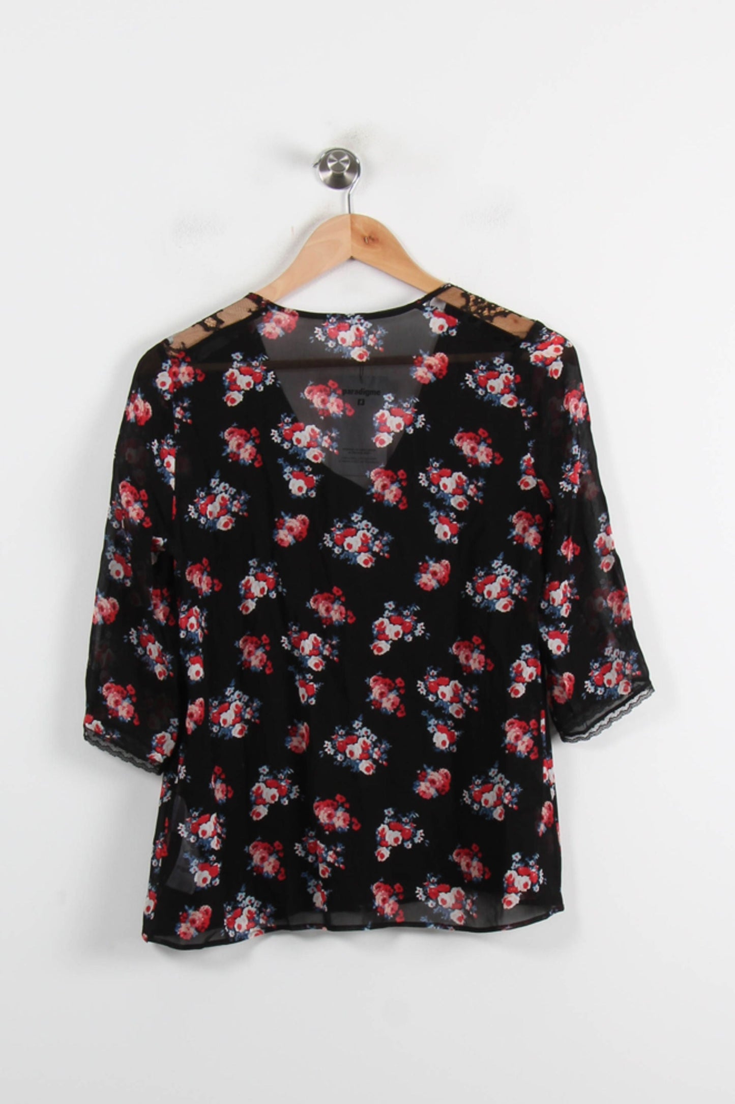 Blouse Noire et Rouge - Taille S/36