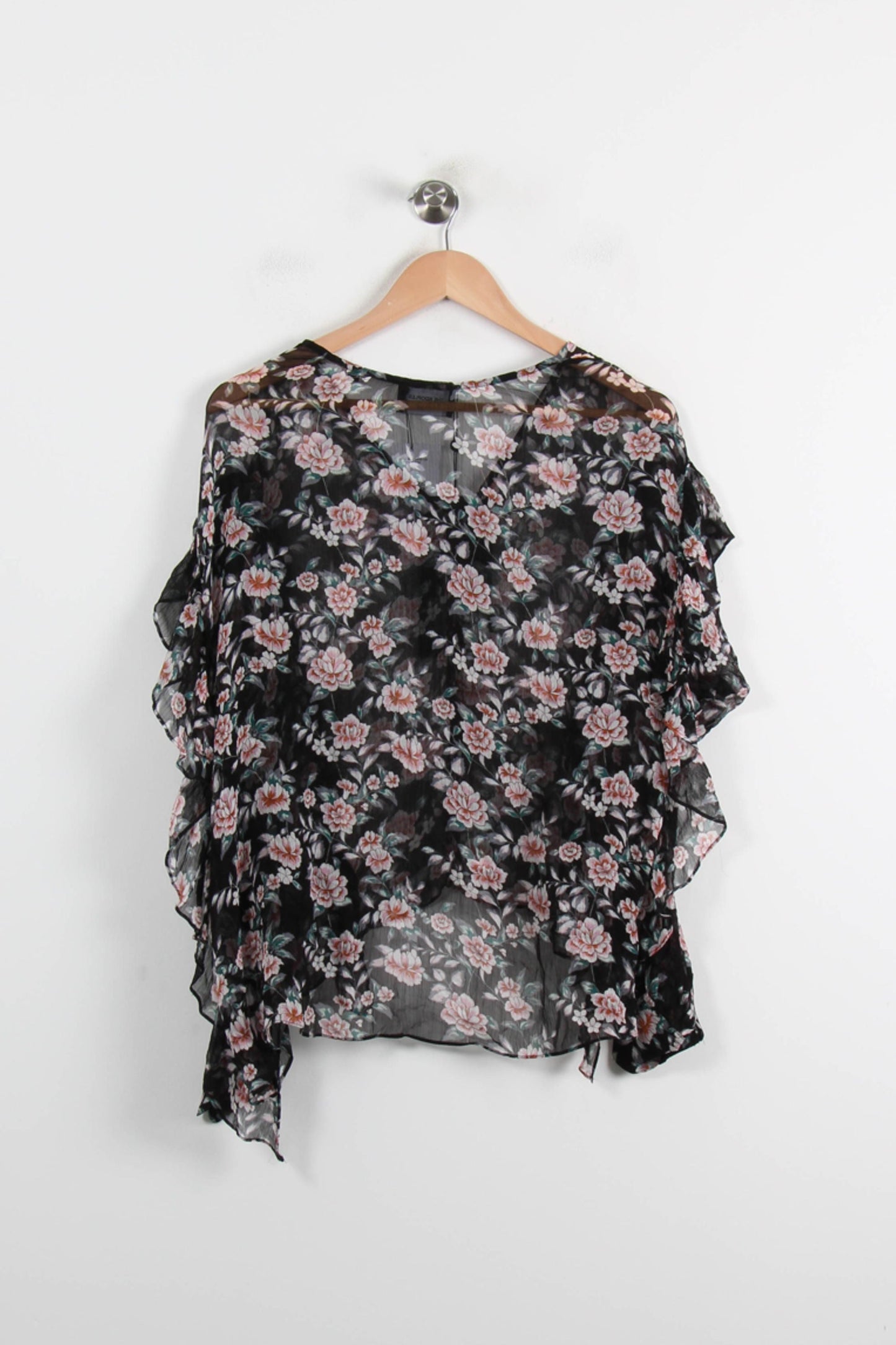 Blouse Noire et Rose - Taille S/36