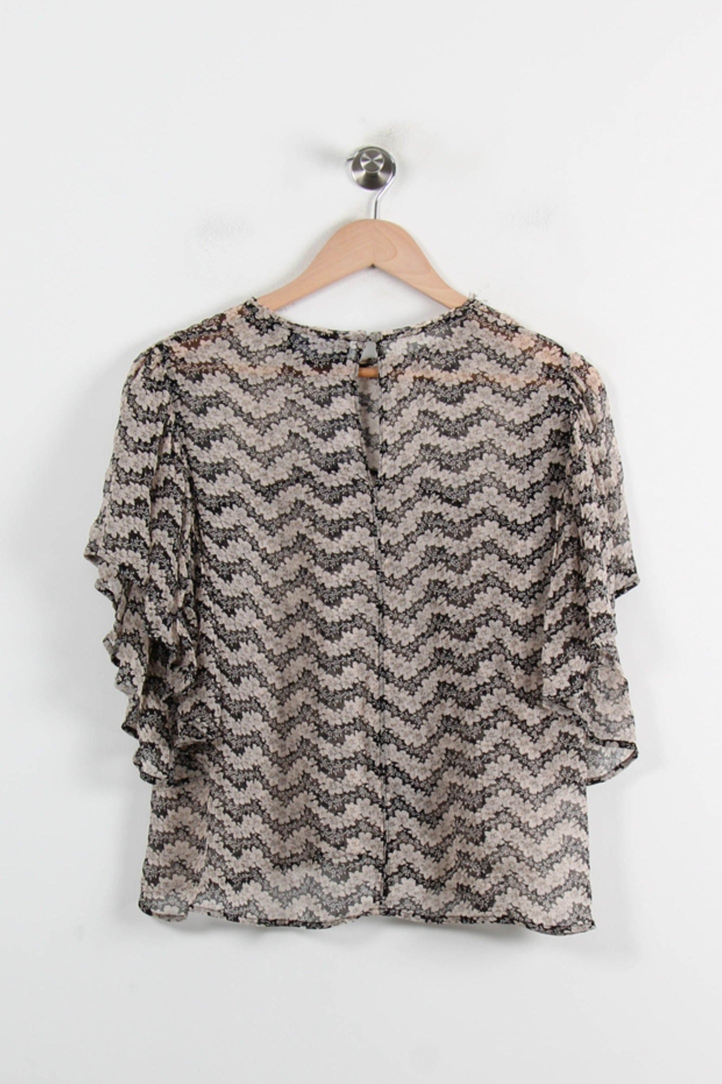 Blouse Beige et Noire - Taille S/36