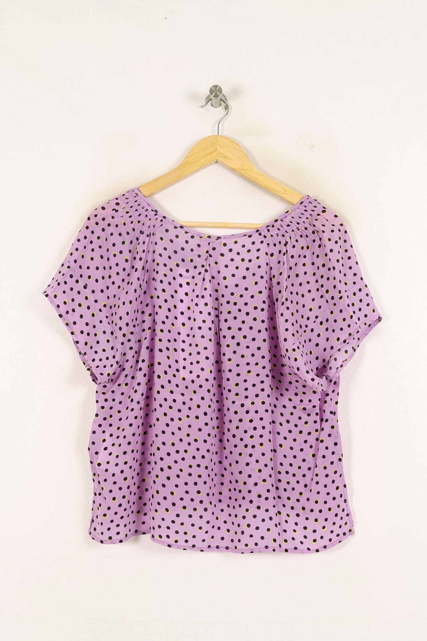 Blouse Violette à Pois Noirs - Taille L/40