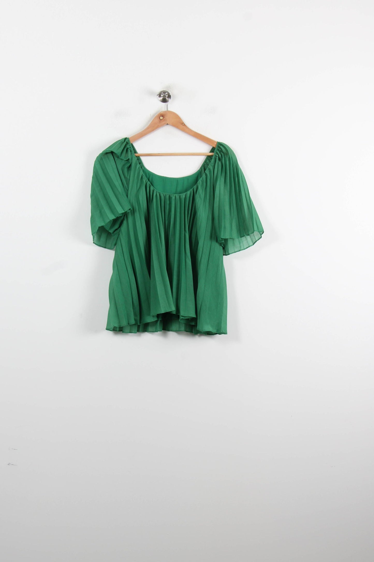 Blouse Plissée Verte - Taille L/40