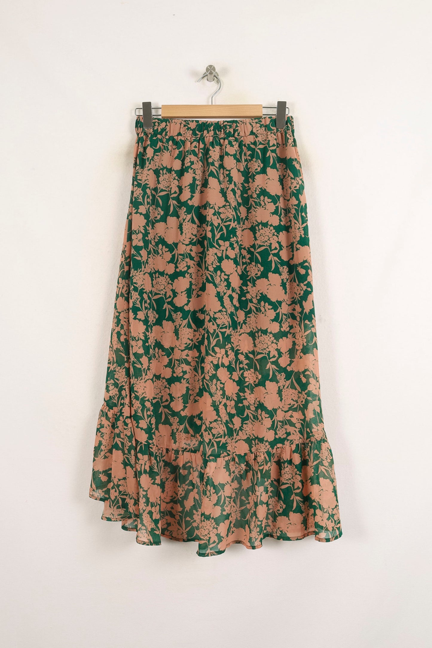 Jupe Longue Verte et Beige - Taille S/36