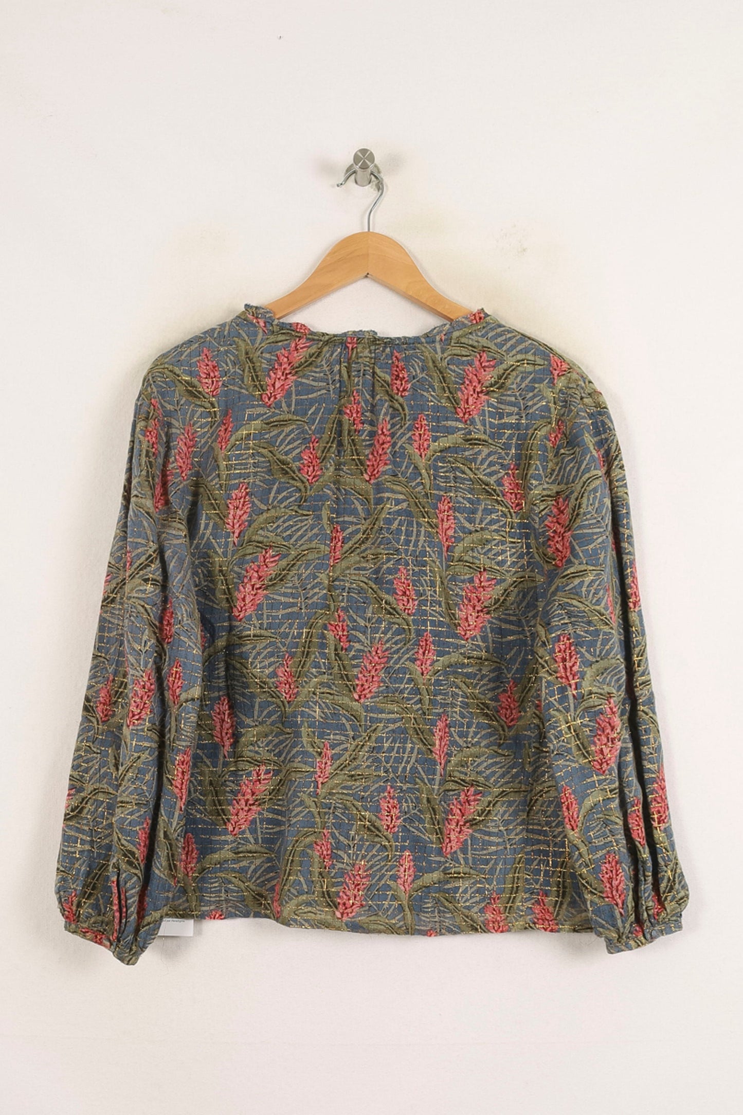 Blouse Bleue et Verte - Taille L/40