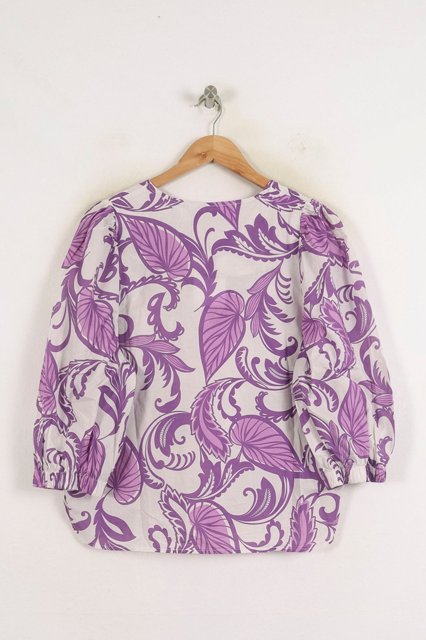 Blouse Blanche et Violette - Taille L/40