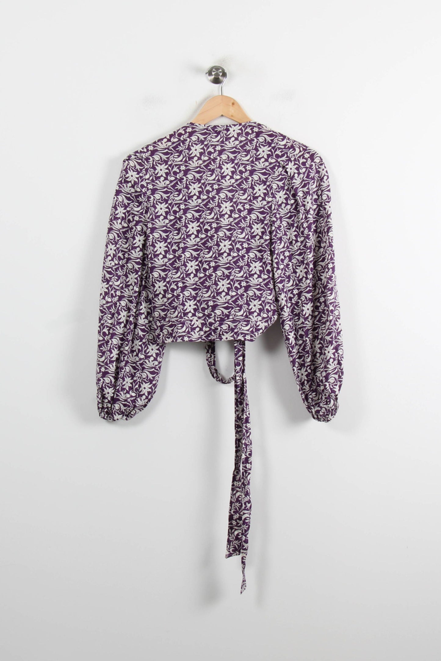 Blouse Fleurie Violette et Blanche - Taille L/40