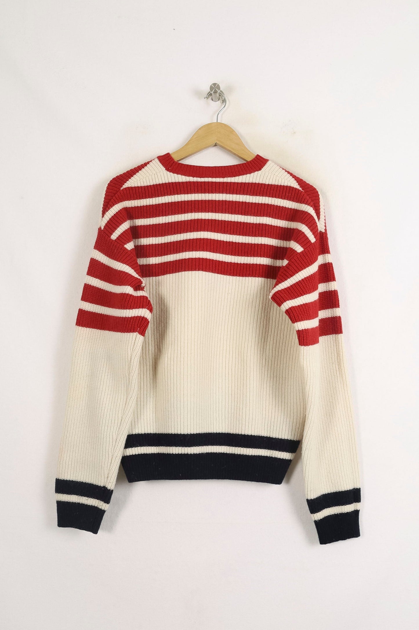 Pull Rayé Blanc Rouge et Marine - Taille S/36