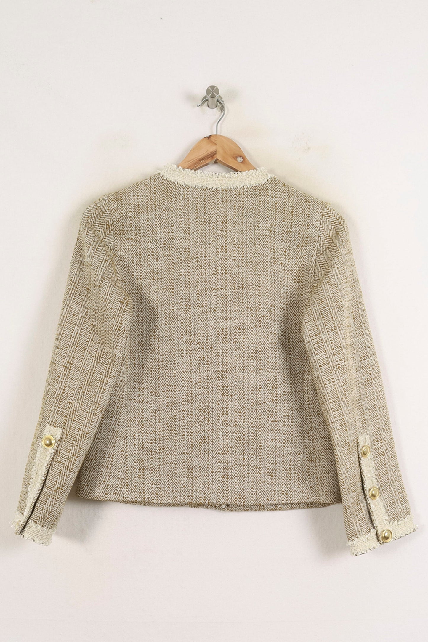 Veste Courte Beige et Blanche - Taille S/36