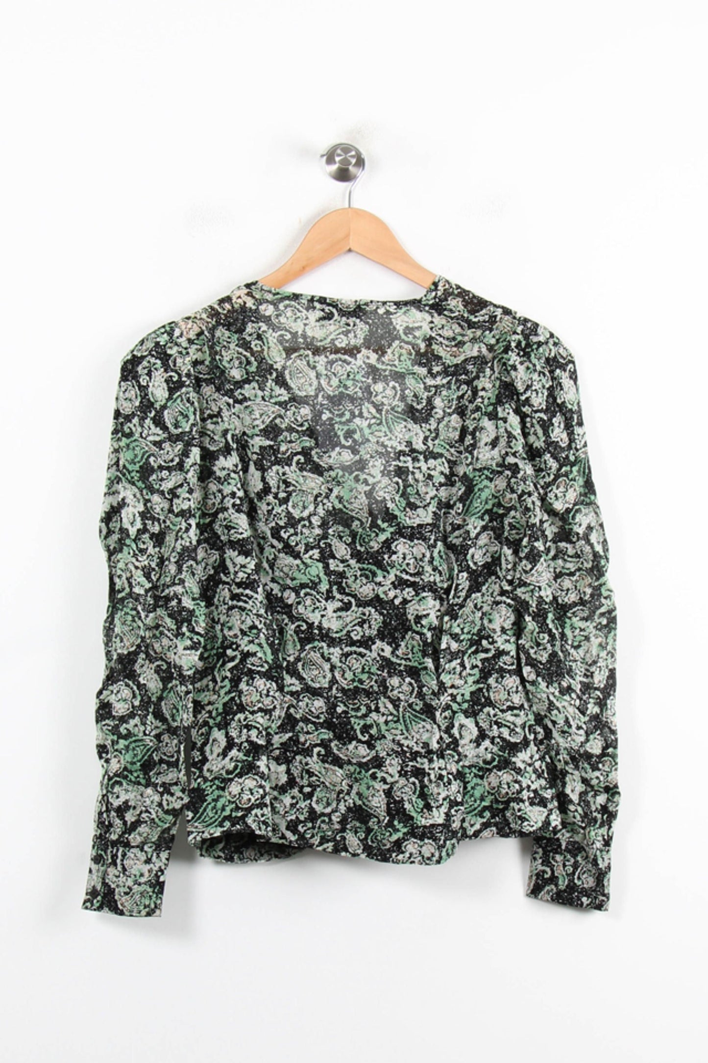 Blouse Noire et Verte - Taille XS/34