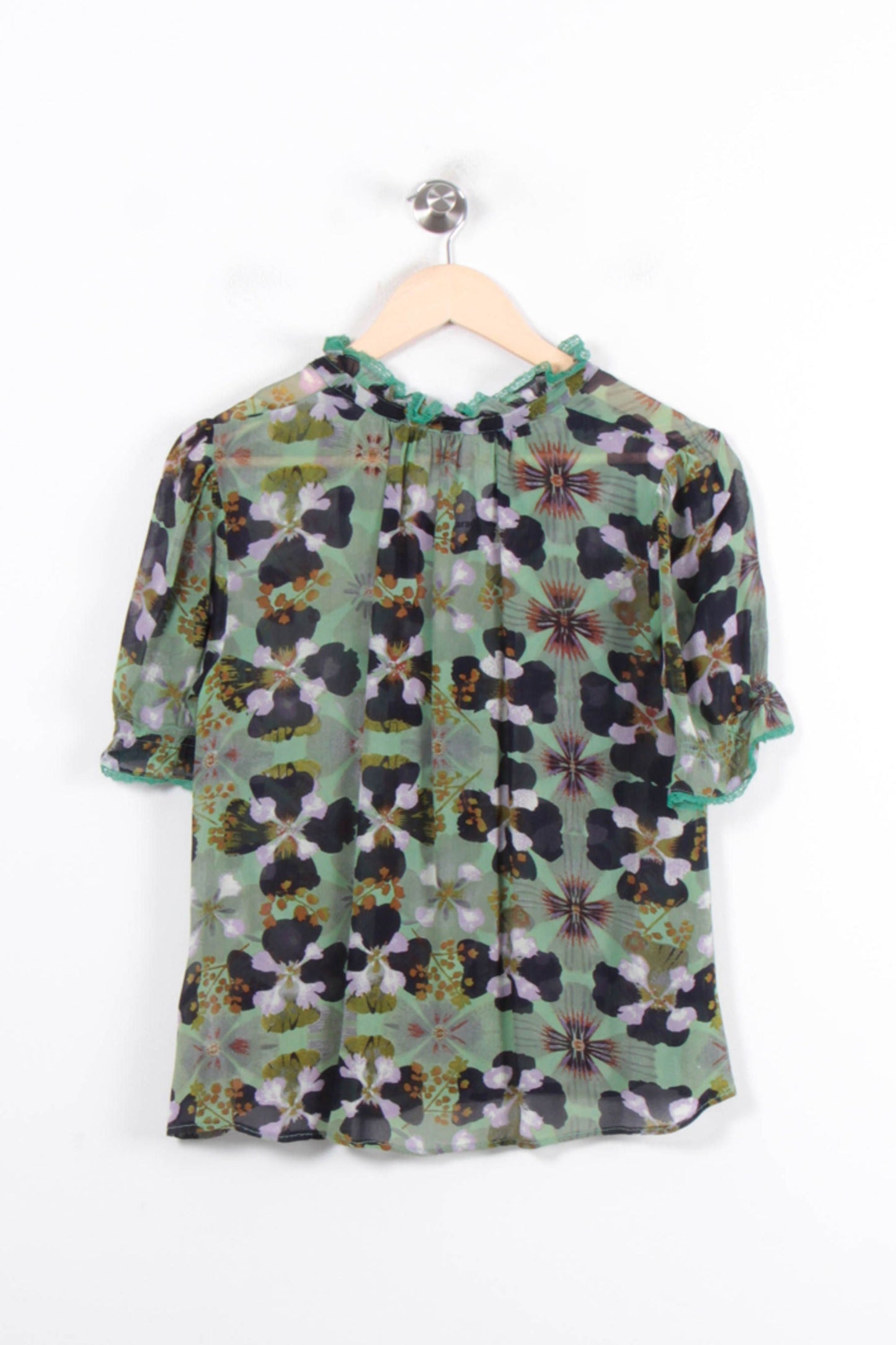 Blouse Verte et Noire - Taille M/38