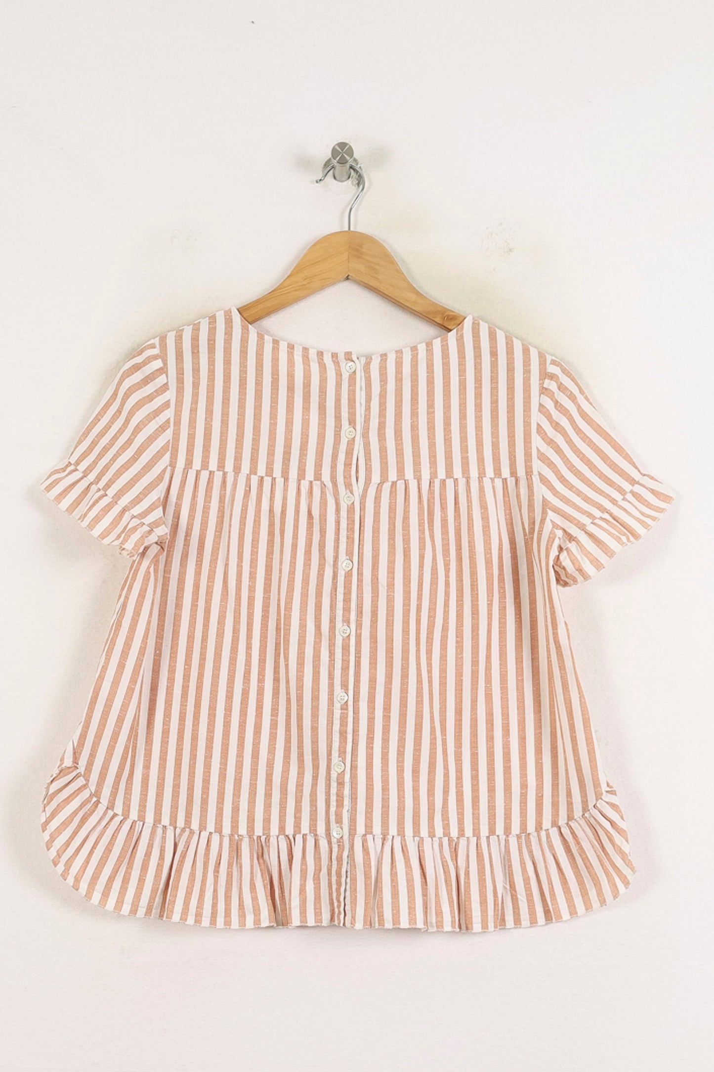 Blouse Rayée Beige et Blanche - Taille S/36