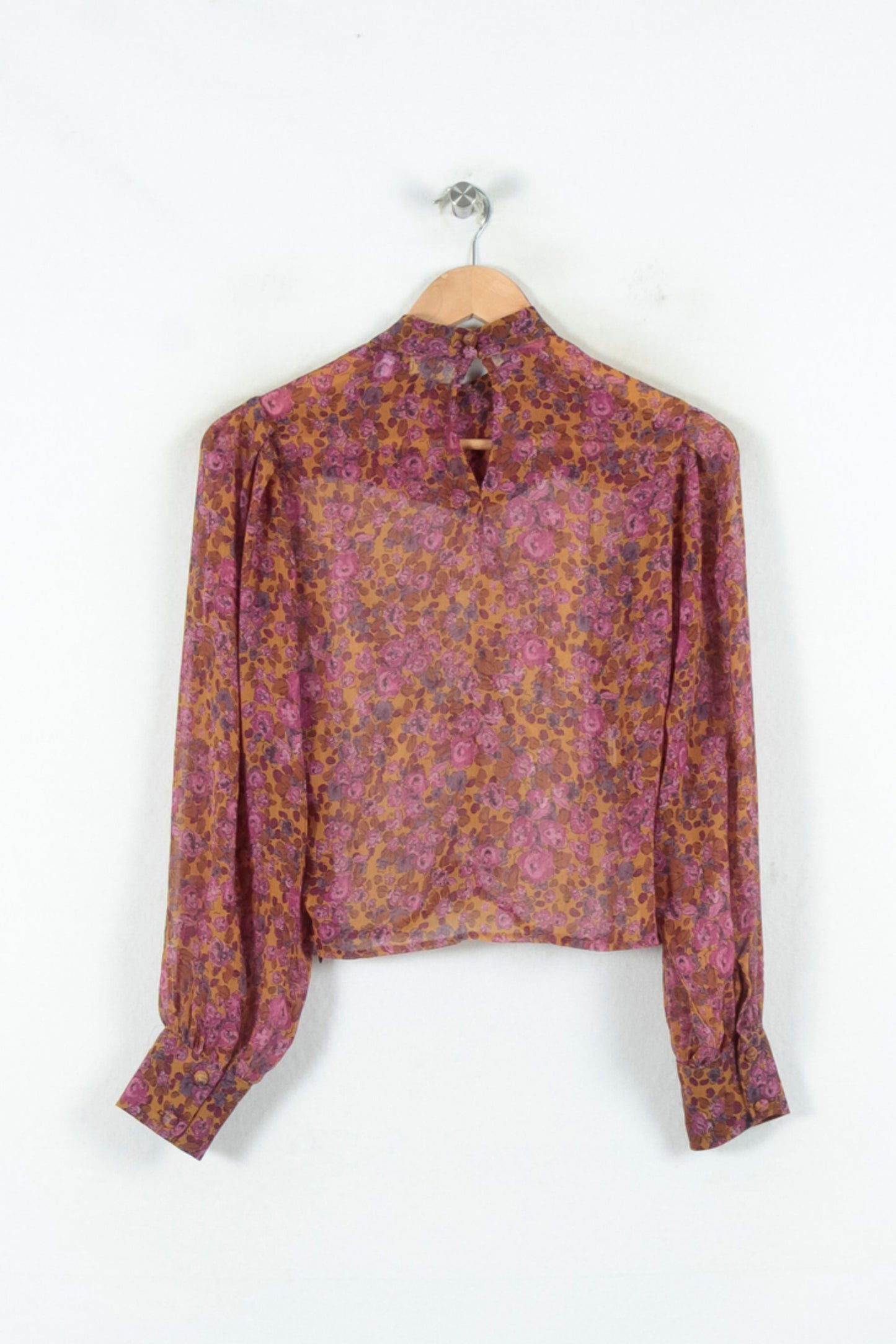 Blouse Fleurie Rose et Jaune - Taille XS/34