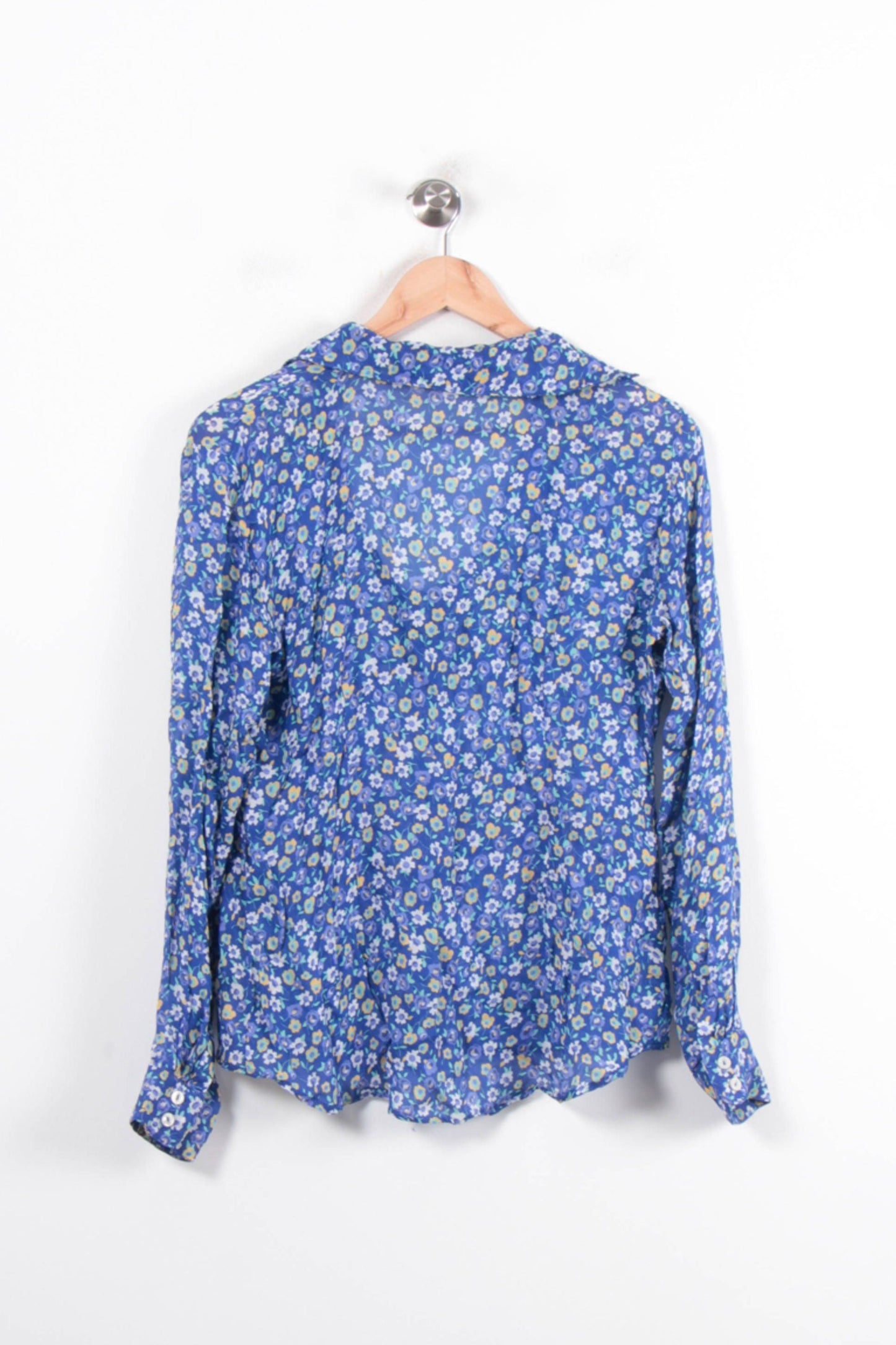Blouse Bleue à Fleurs - Taille M/38