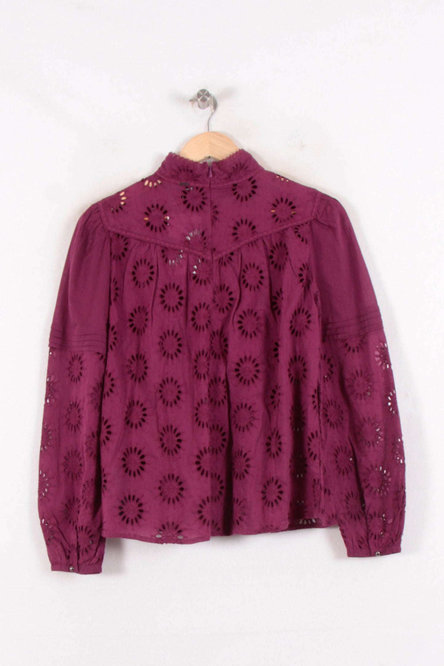 Blouse Brodée Bordeaux - Taille S/36