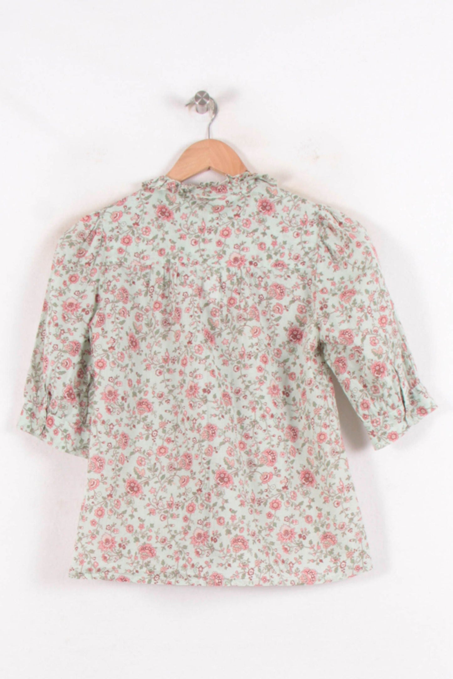 Blouse Verte et Rose - Taille XS/34