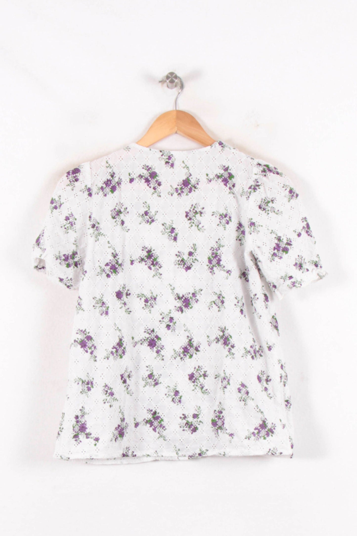 Blouse Blanche et Violette - Taille S/36