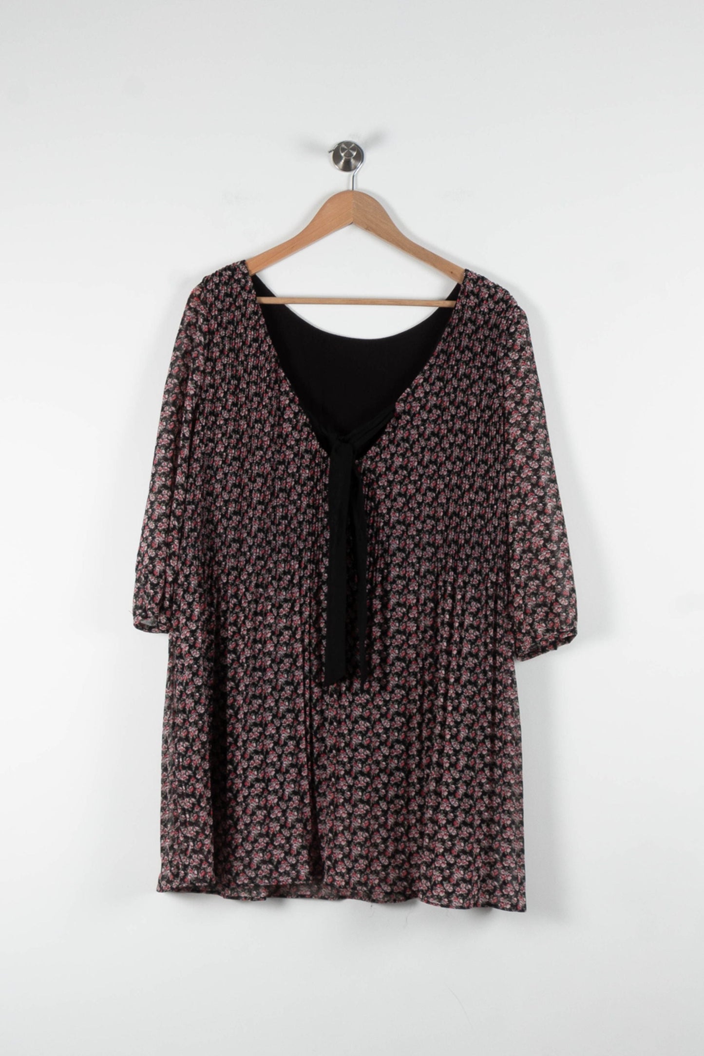 Robe Fleurie Noire et Rose - Taille M/38