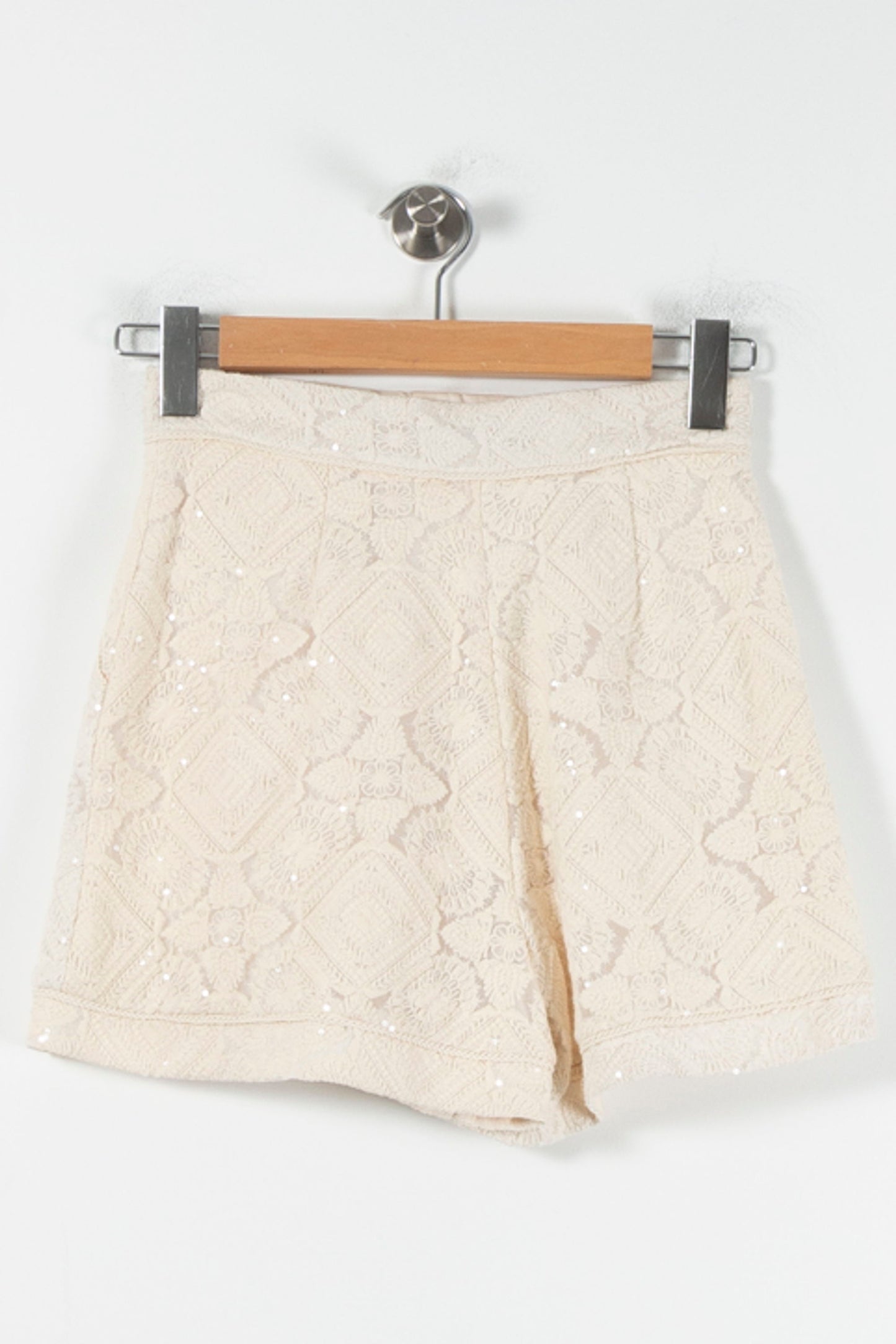 Short Dentelle Beige - Taille S/36
