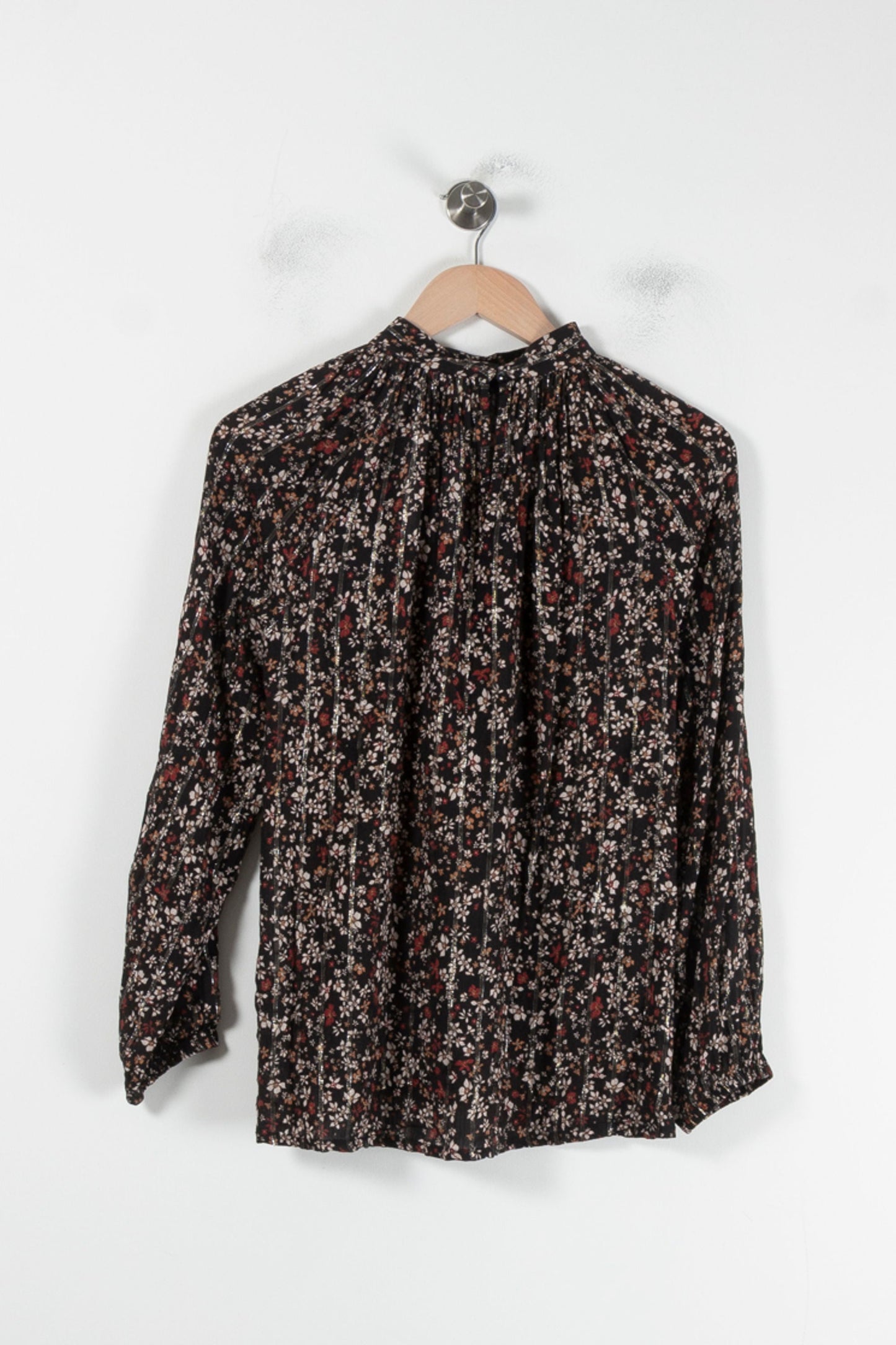 Blouse Fleurie Noire et Blanche - Taille M/38