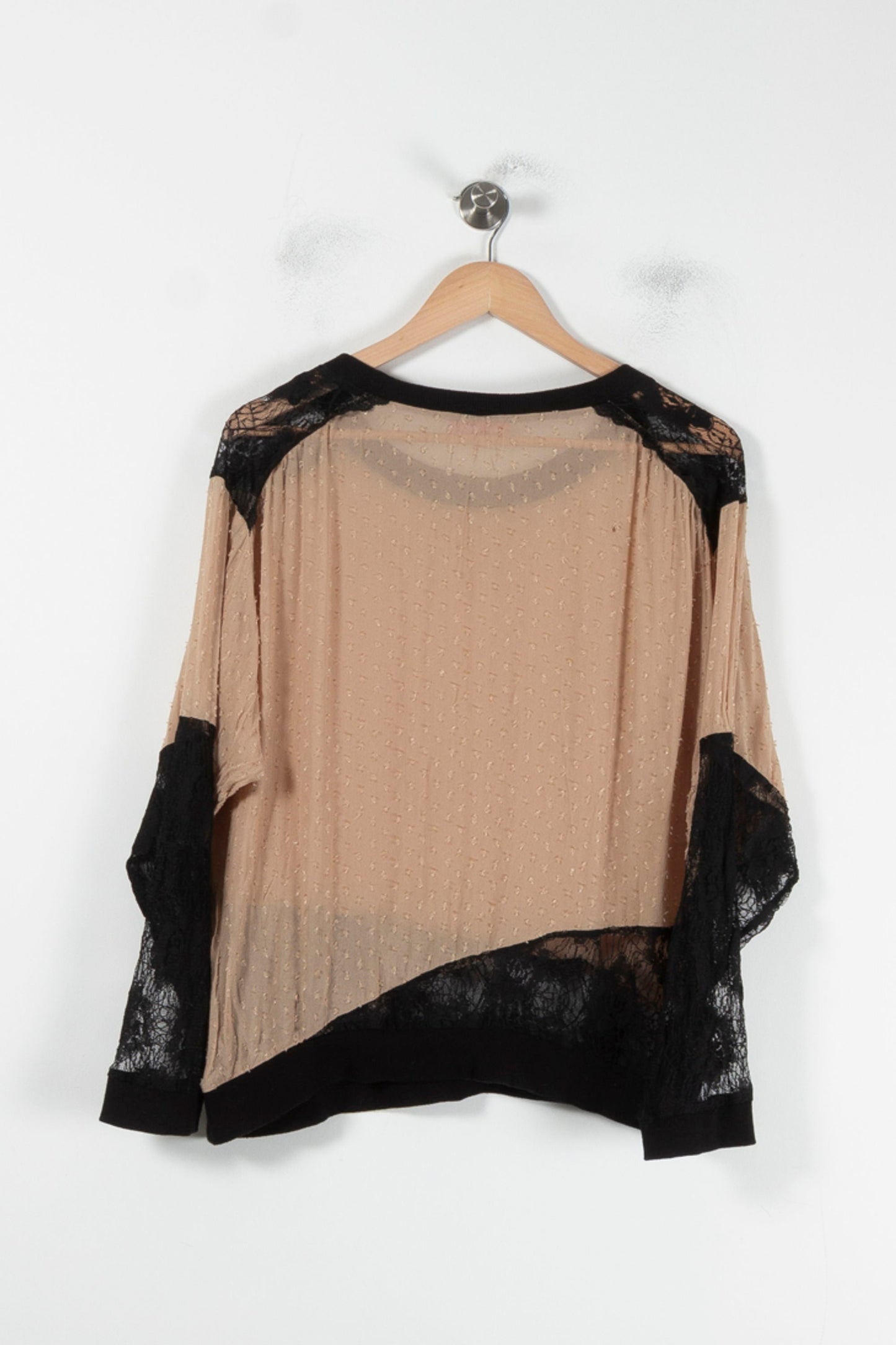 Blouse Beige et Noire - Taille L/40