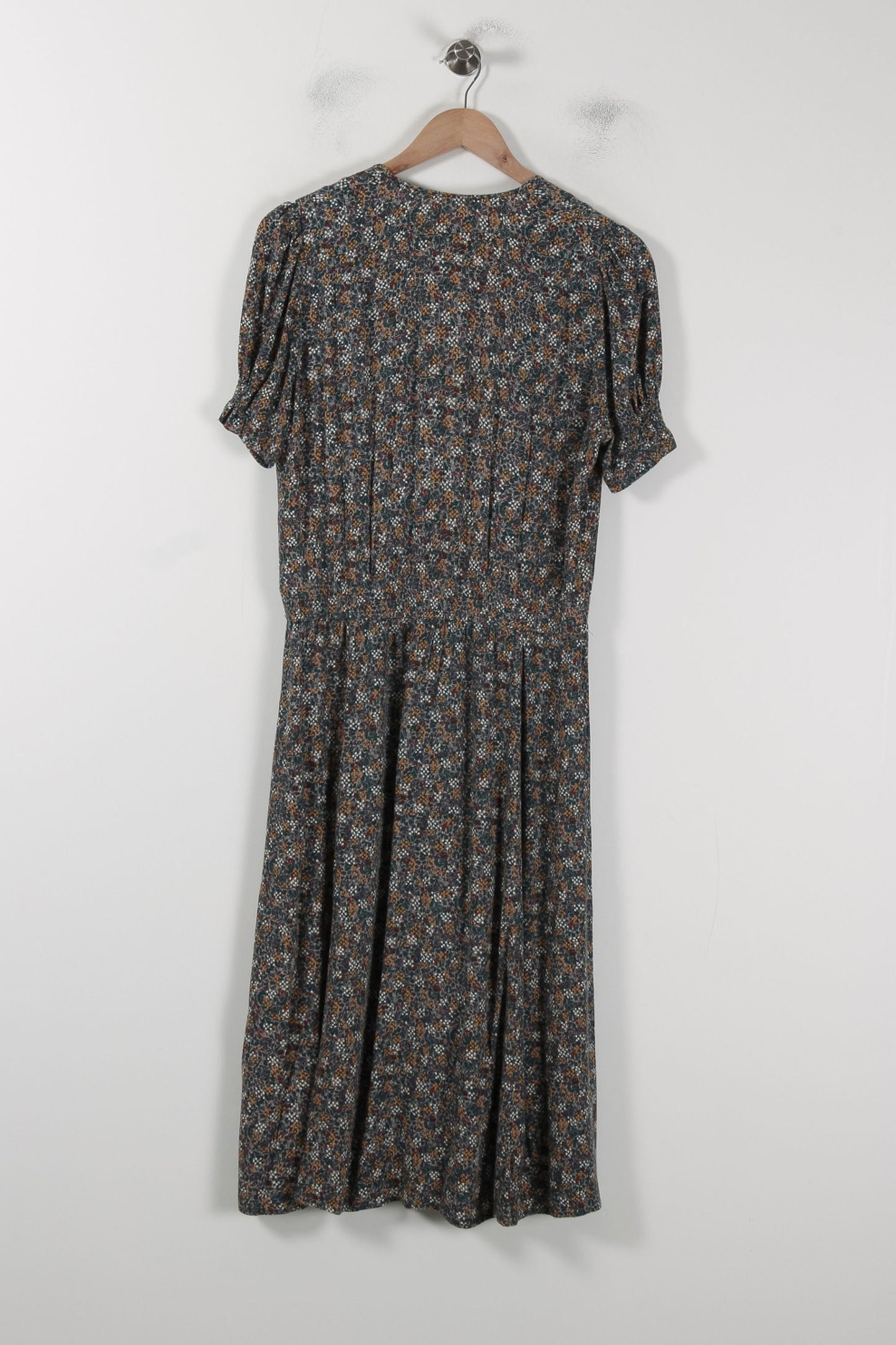 Robe Midi Verte et Marron - Taille M/38