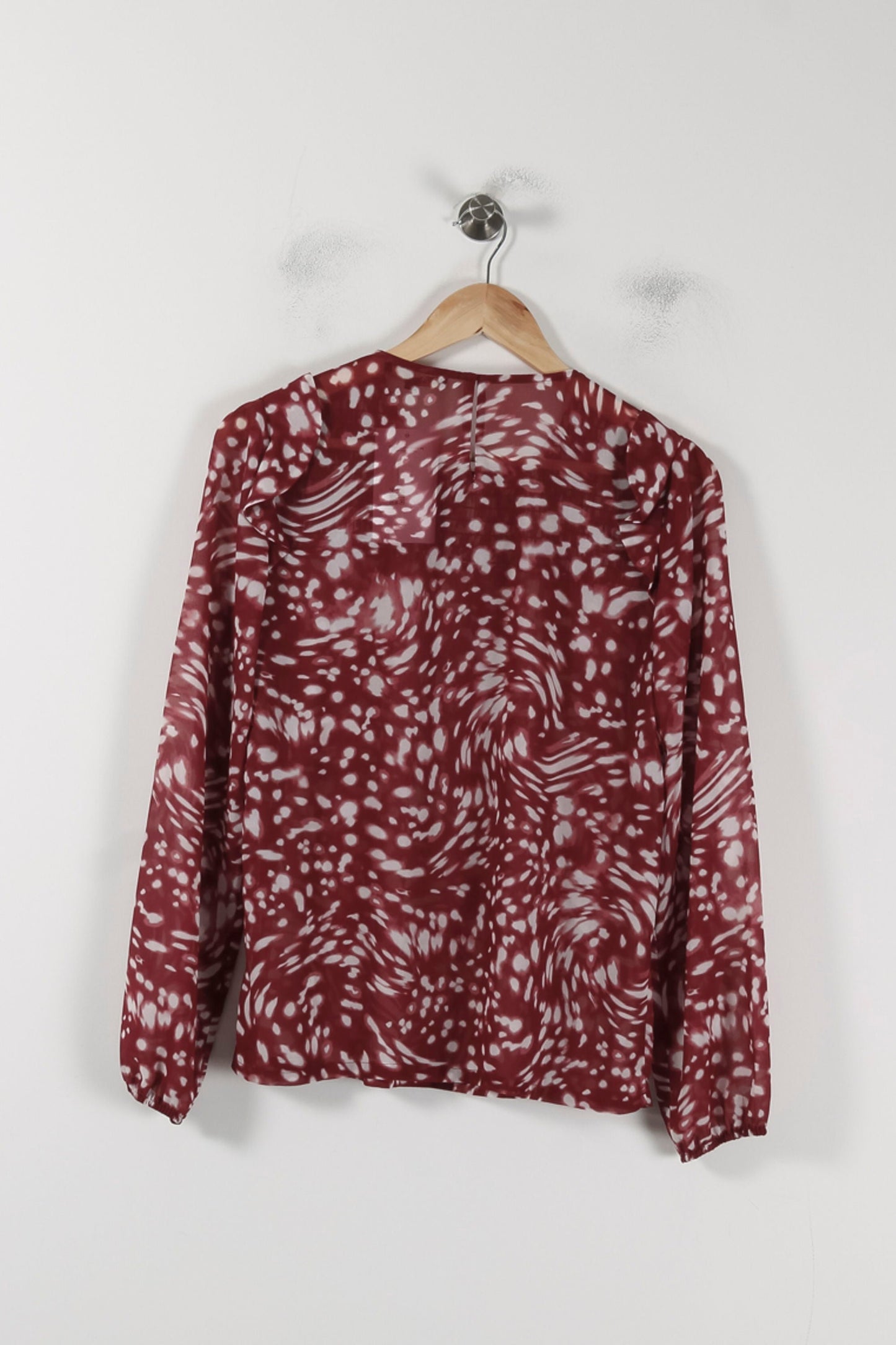 Blouse Bordeaux et Blanche - Taille S/36